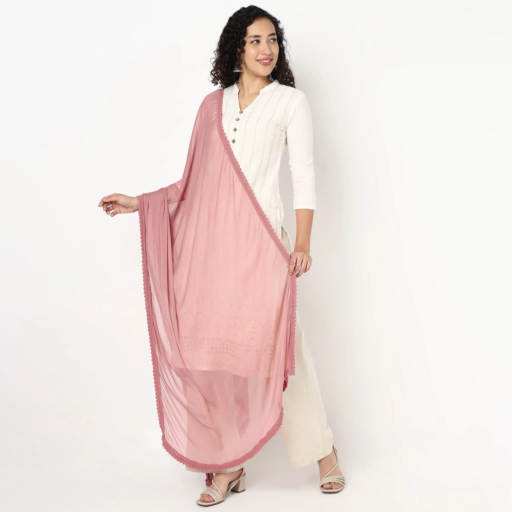 4 Side Lace Chiffon Dupatta - Image 16