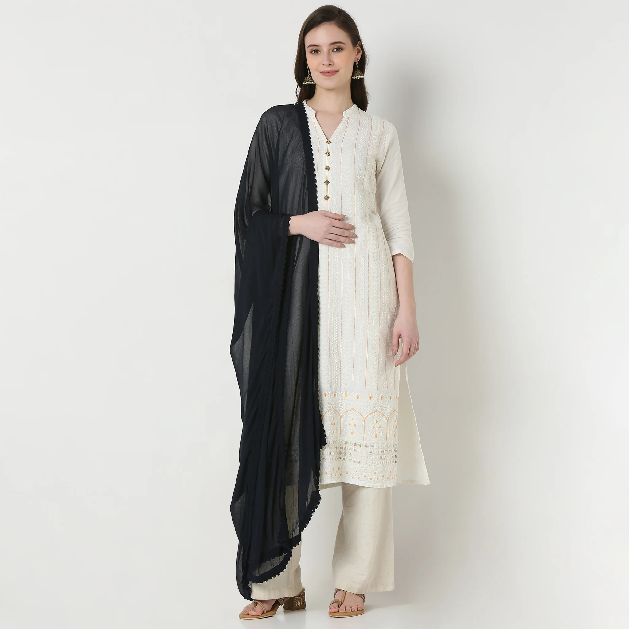 4 Side Lace Chiffon Dupatta - Image 19