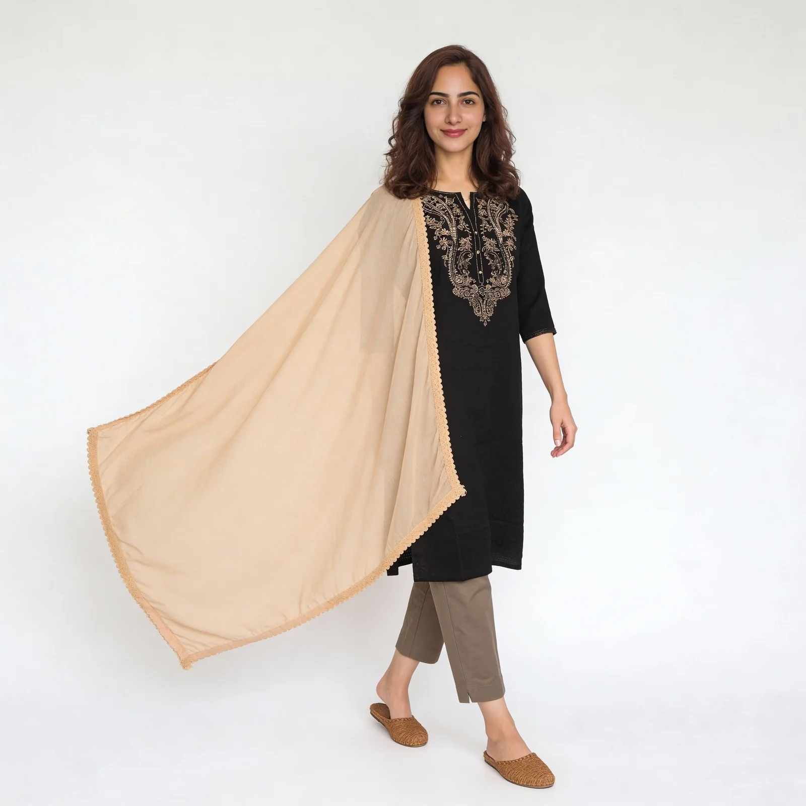 4 Side Lace Chiffon Dupatta - Image 29