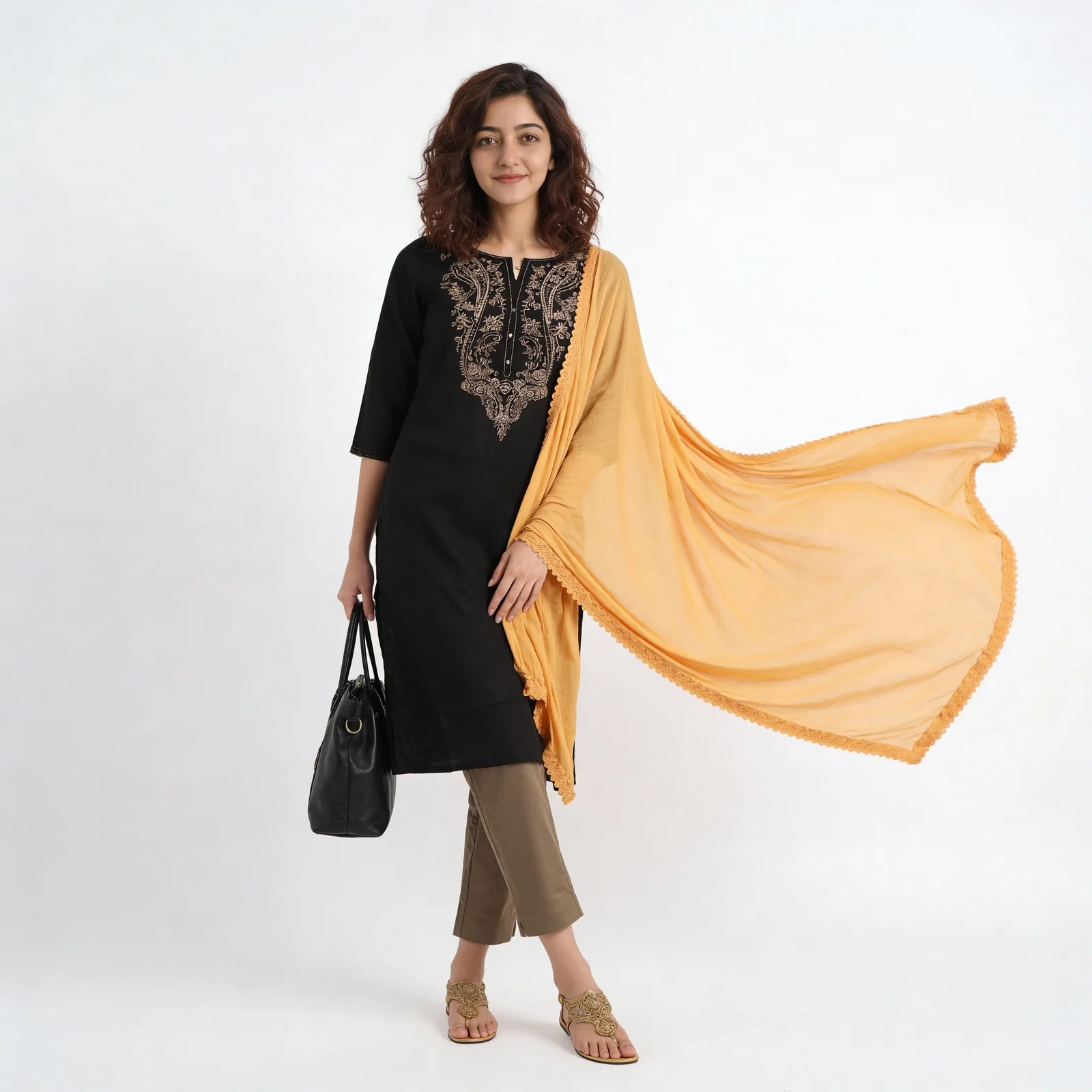 4 Side Lace Chiffon Dupatta - Image 33