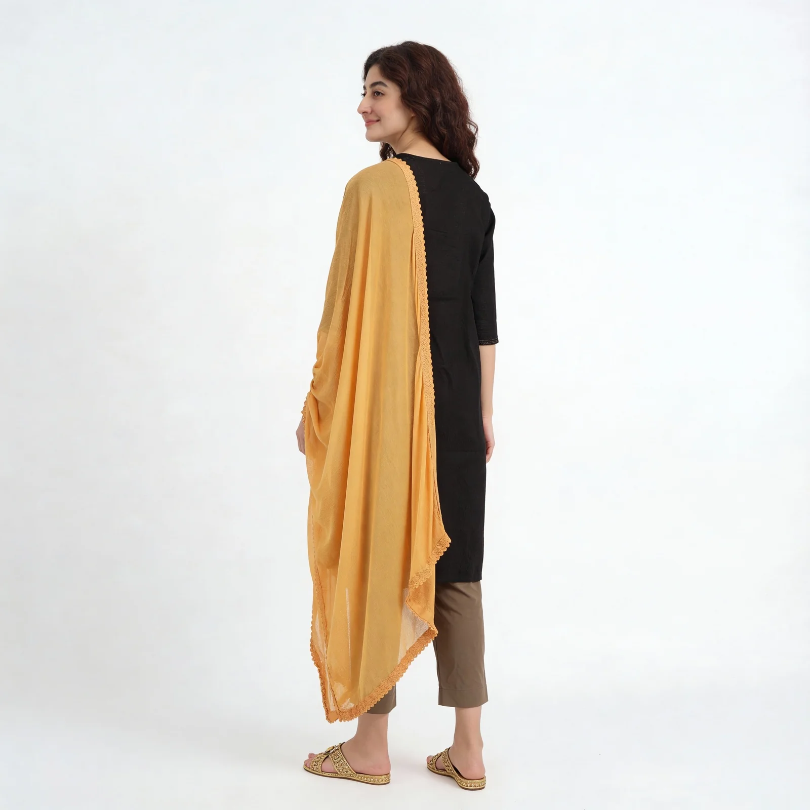 4 Side Lace Chiffon Dupatta - Image 35