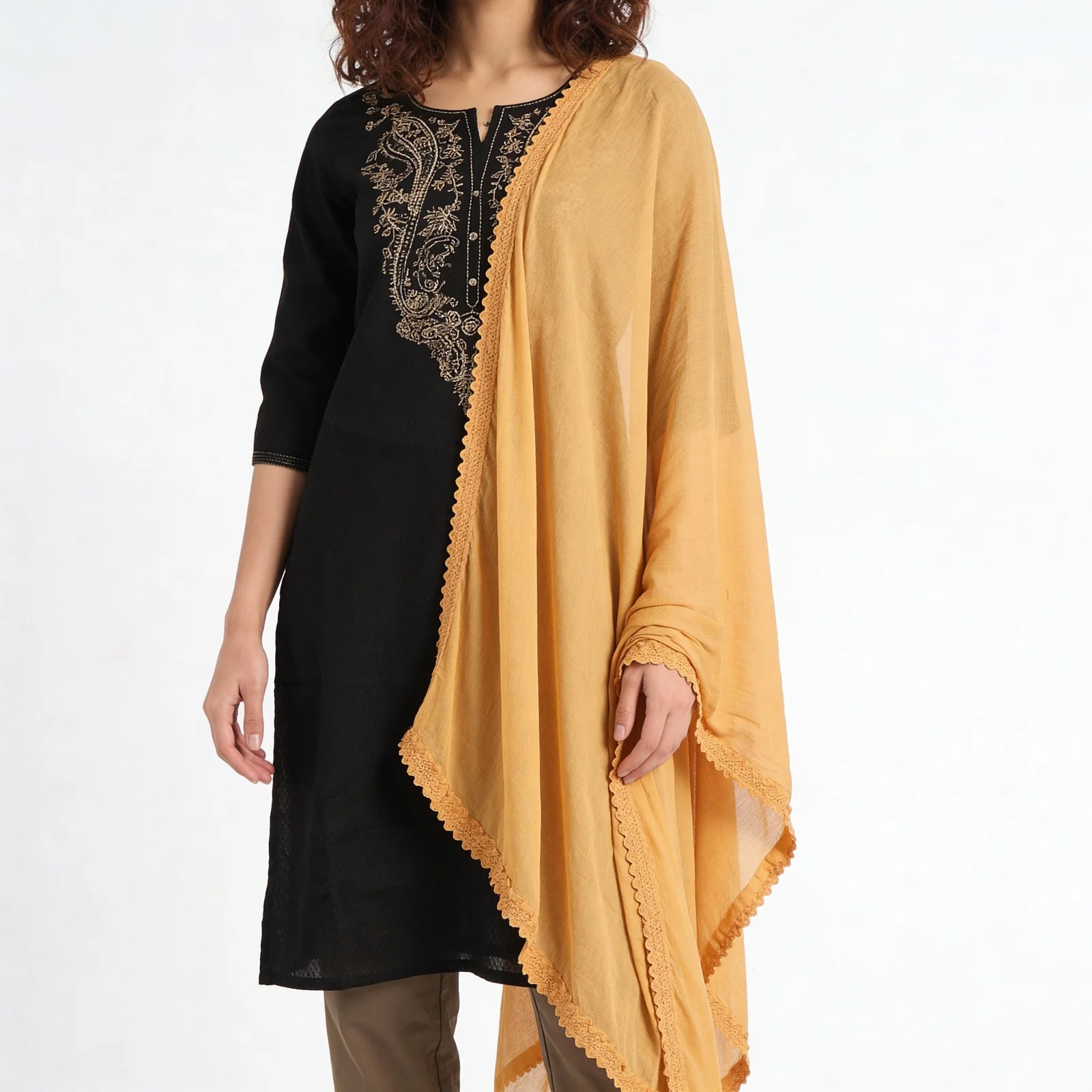 4 Side Lace Chiffon Dupatta - Image 36