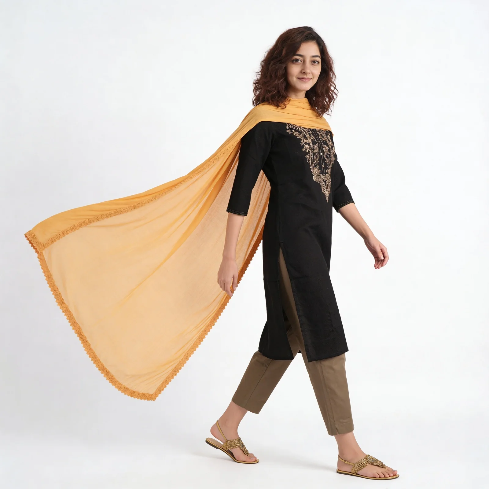 4 Side Lace Chiffon Dupatta - Image 37