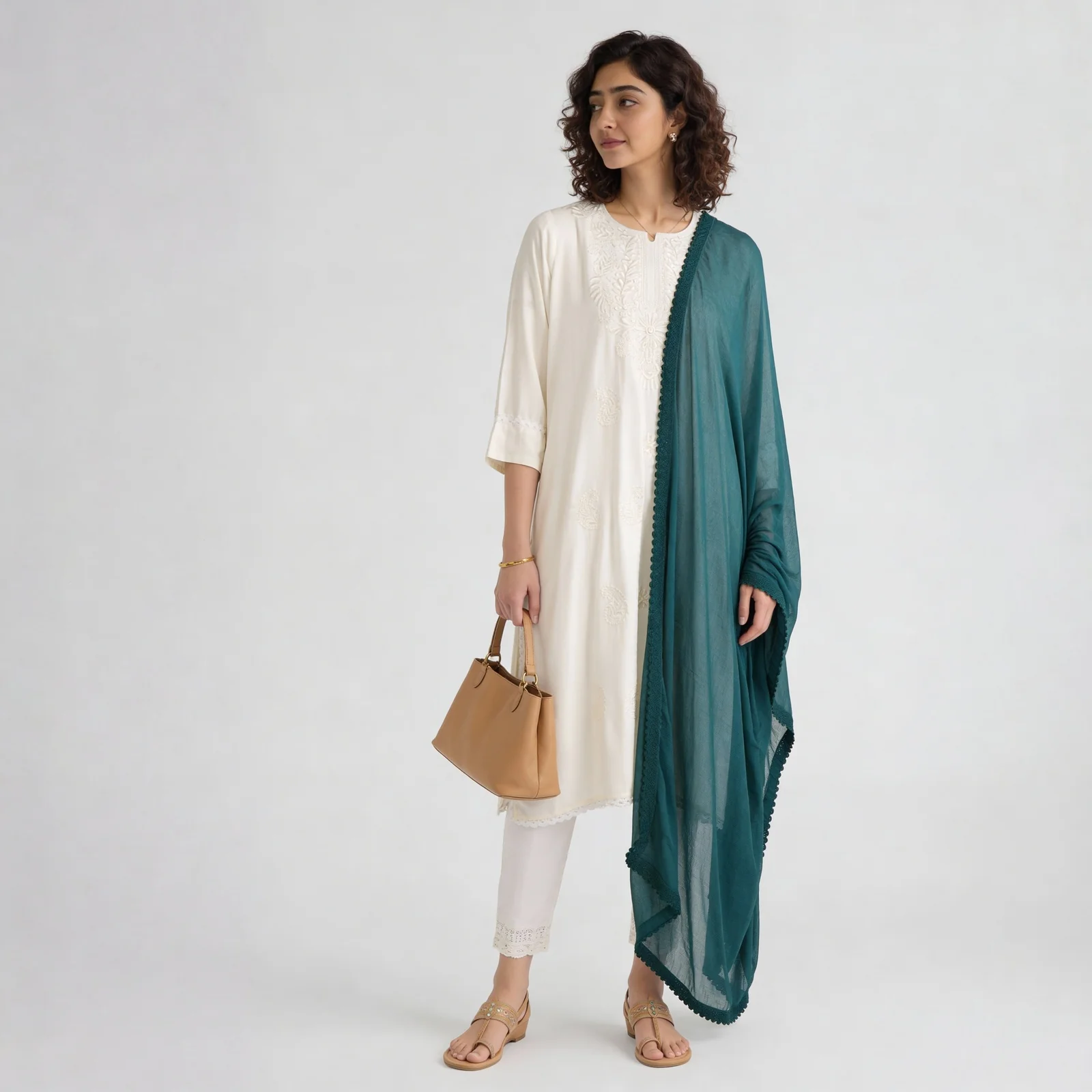 4 Side Lace Chiffon Dupatta - Image 38