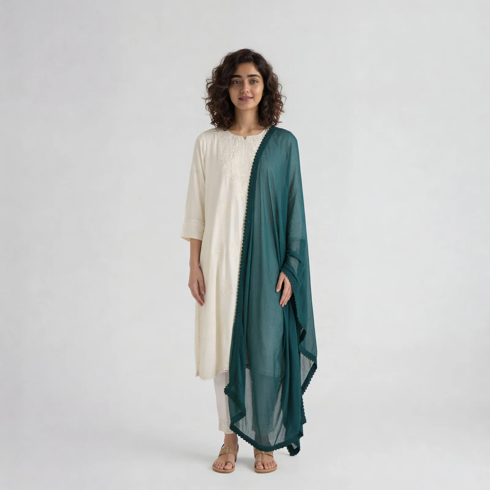 4 Side Lace Chiffon Dupatta - Image 39