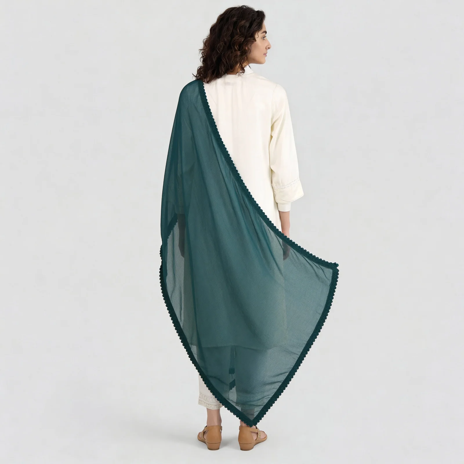 4 Side Lace Chiffon Dupatta - Image 40