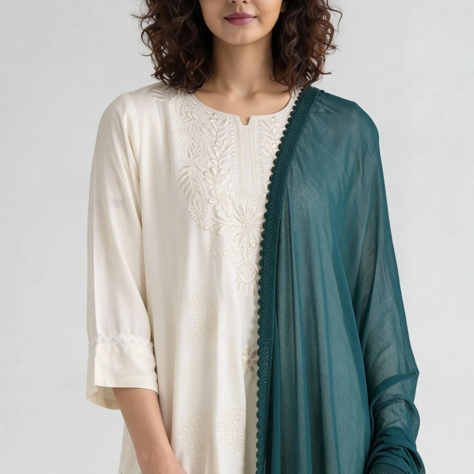 4 Side Lace Chiffon Dupatta - Image 41