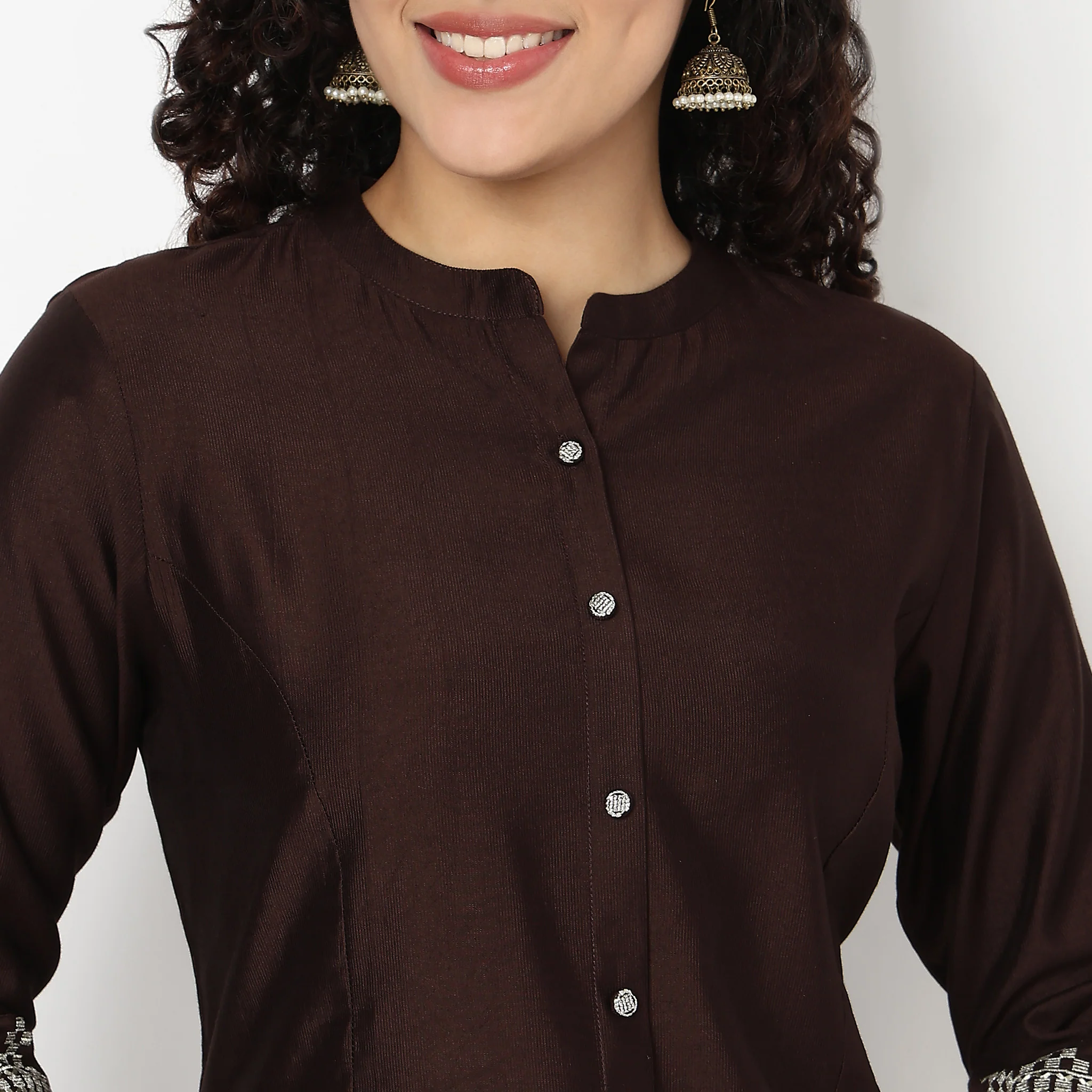 A-Line Embroidered Flared Kurta - Image 4