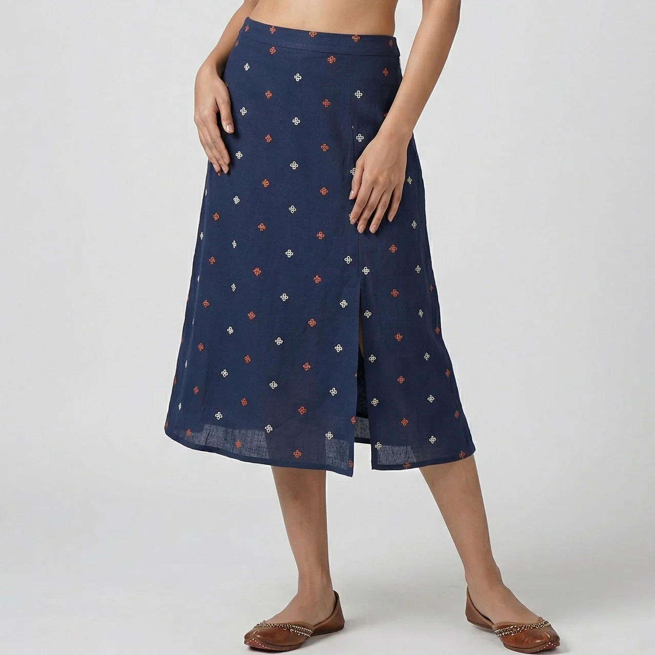 A-Line High Rise Slit Skirt - Image 2