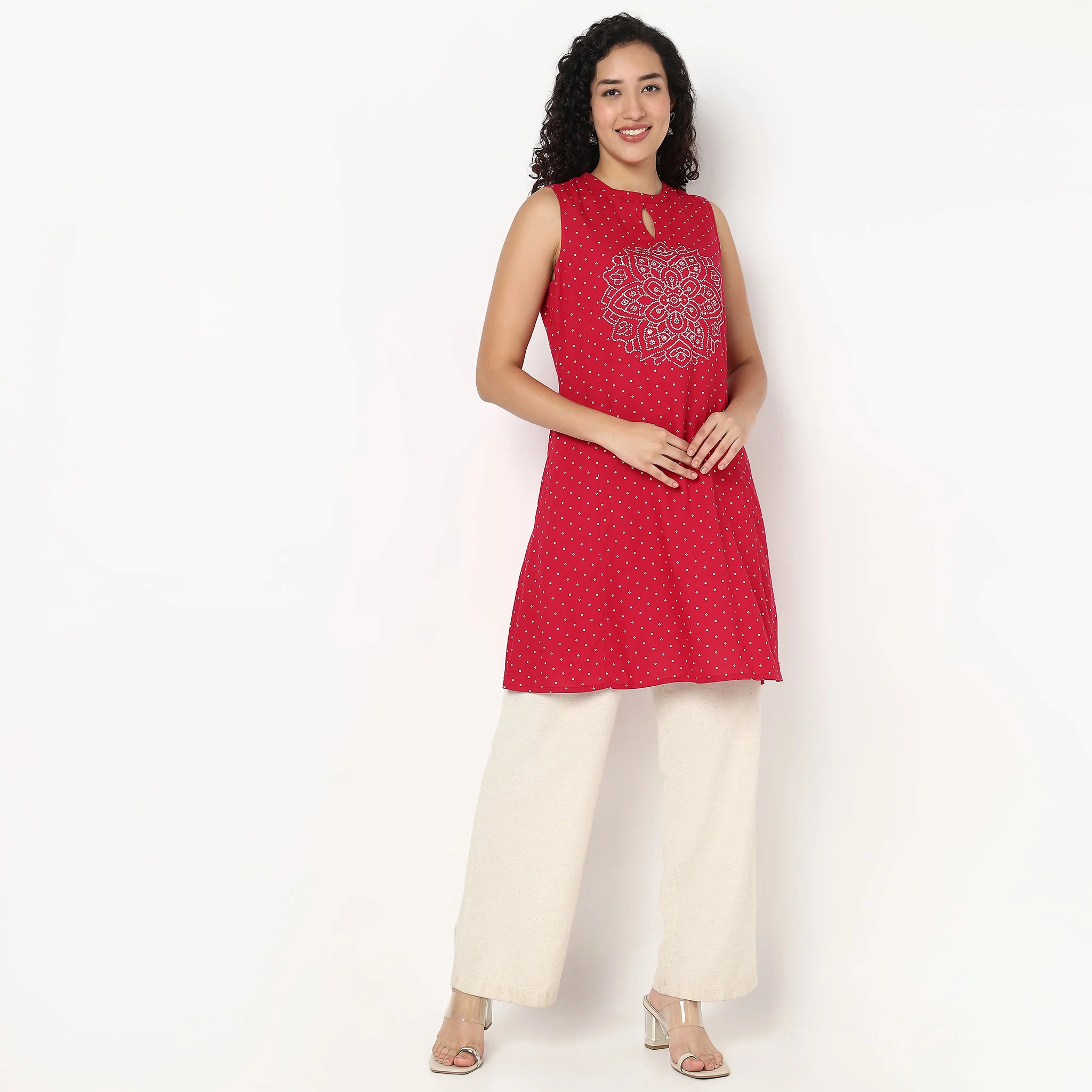 A-Line Printed Straight Kurta - Image 2