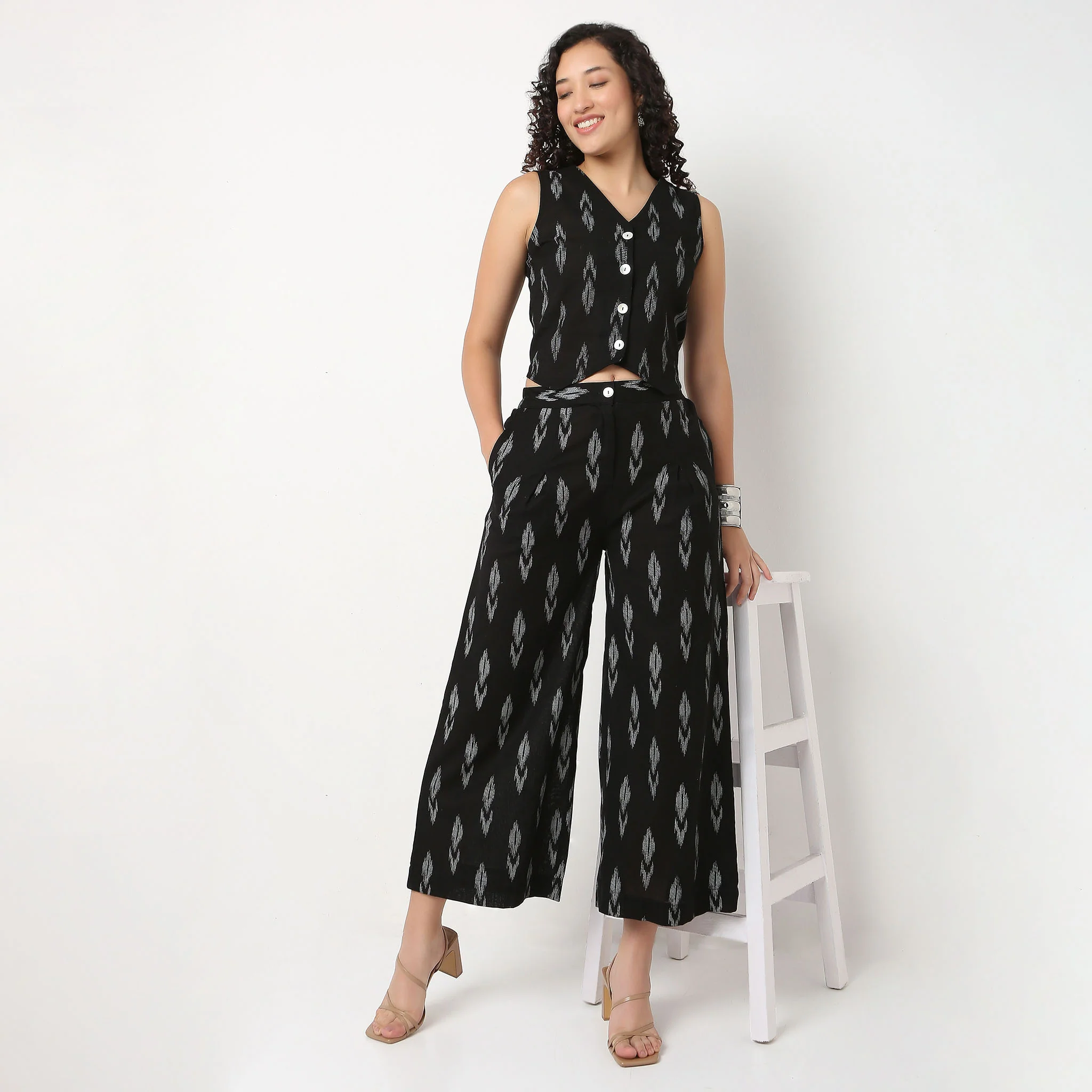 Abstract Straight Fit Pants