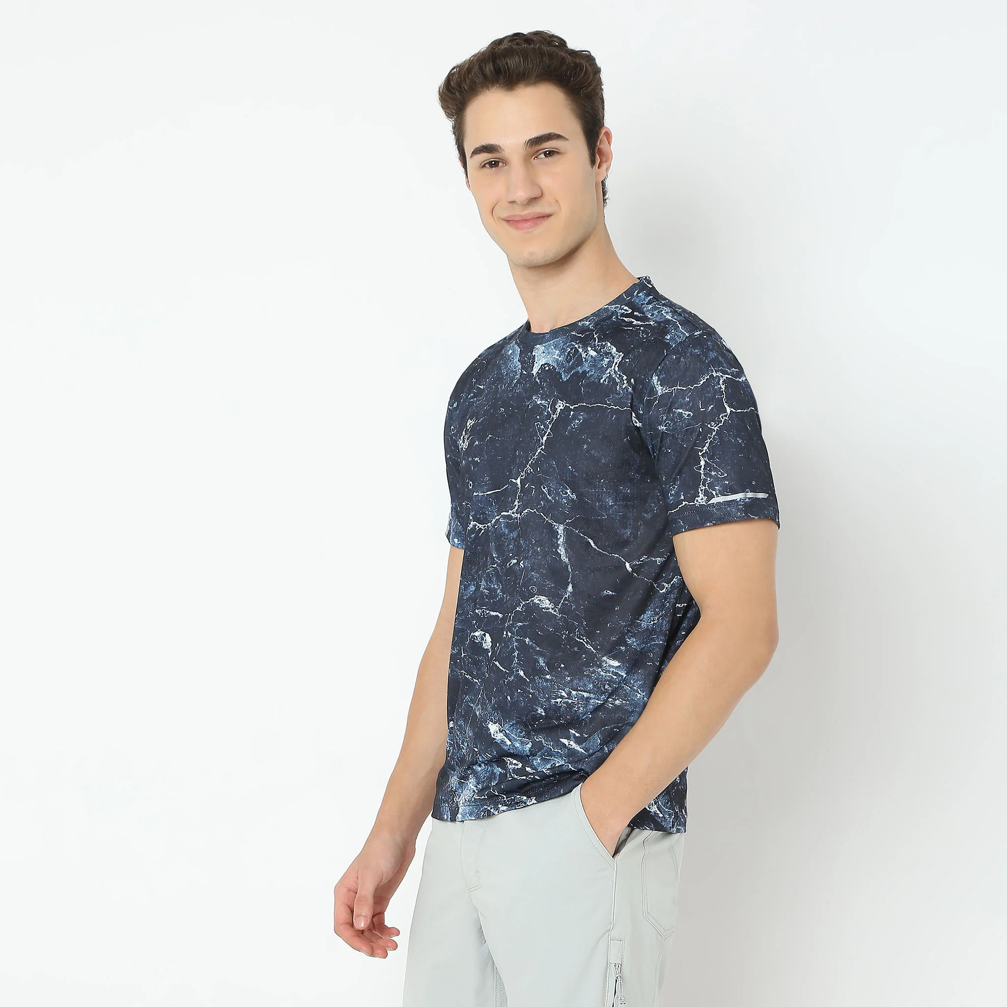 All Over Print Crew Neck Modern Activewear Running T-Shirt - Image 4