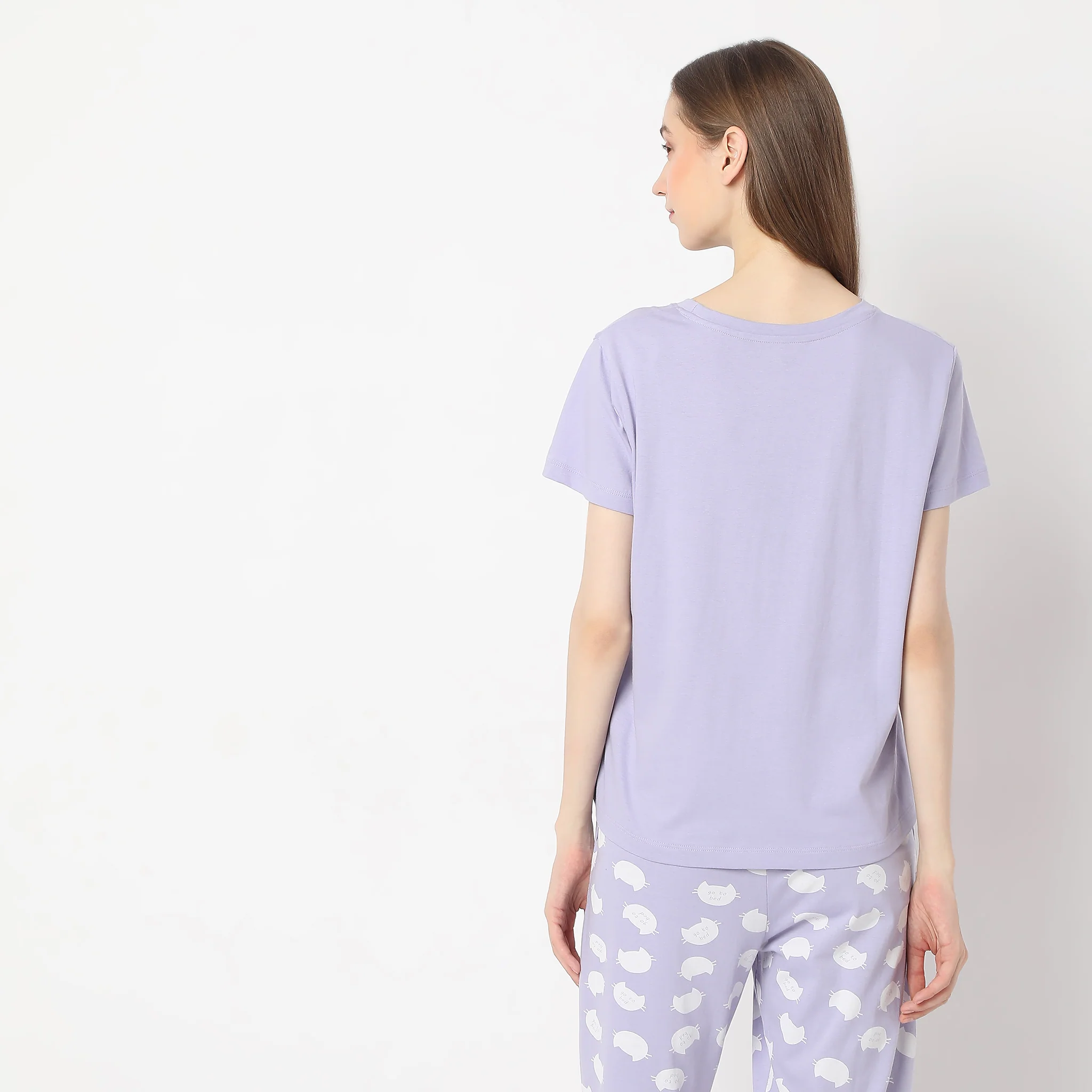 Animal Print Crew Neck Lounge T-Shirt - Image 3