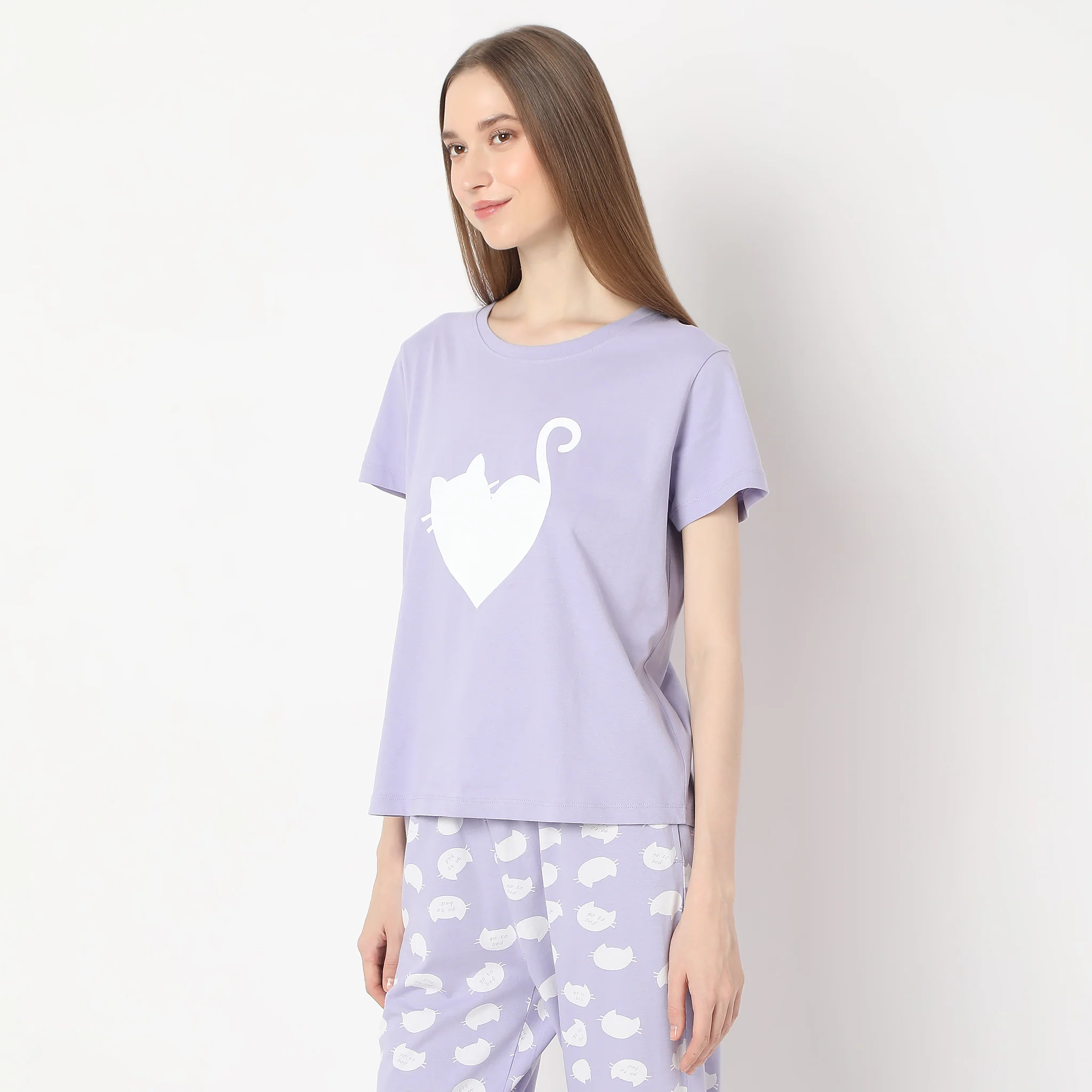 Animal Print Crew Neck Lounge T-Shirt - Image 5