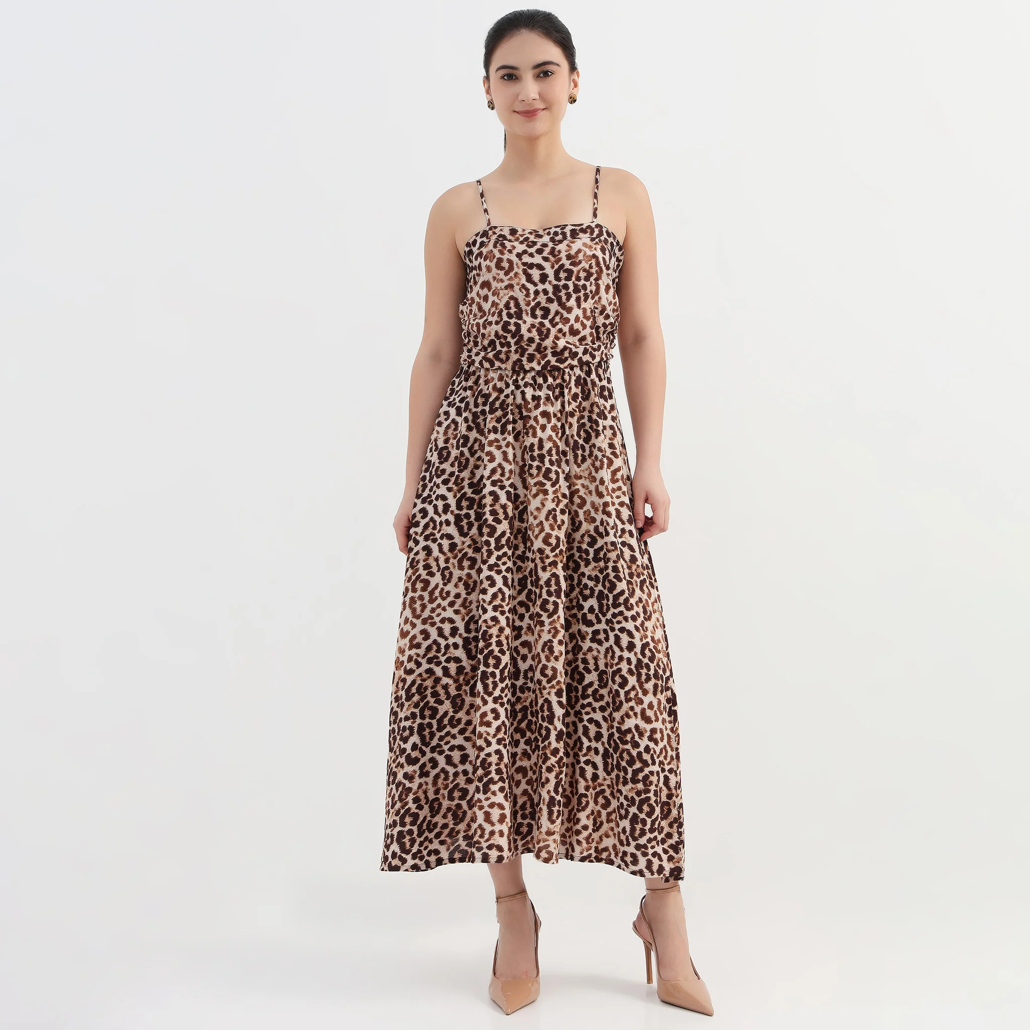 Animal Print Flared Dress - Image 2