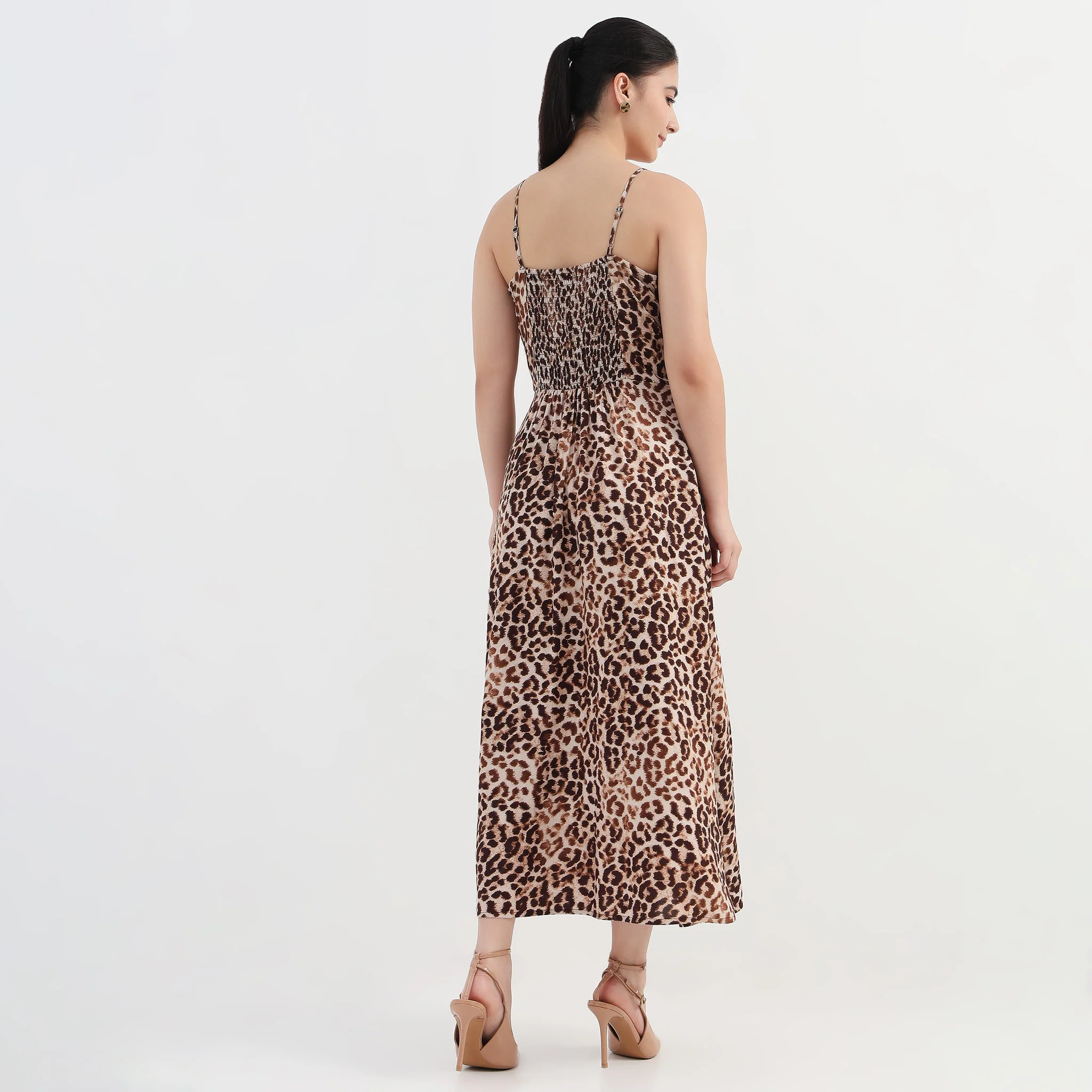 Animal Print Flared Dress - Image 3