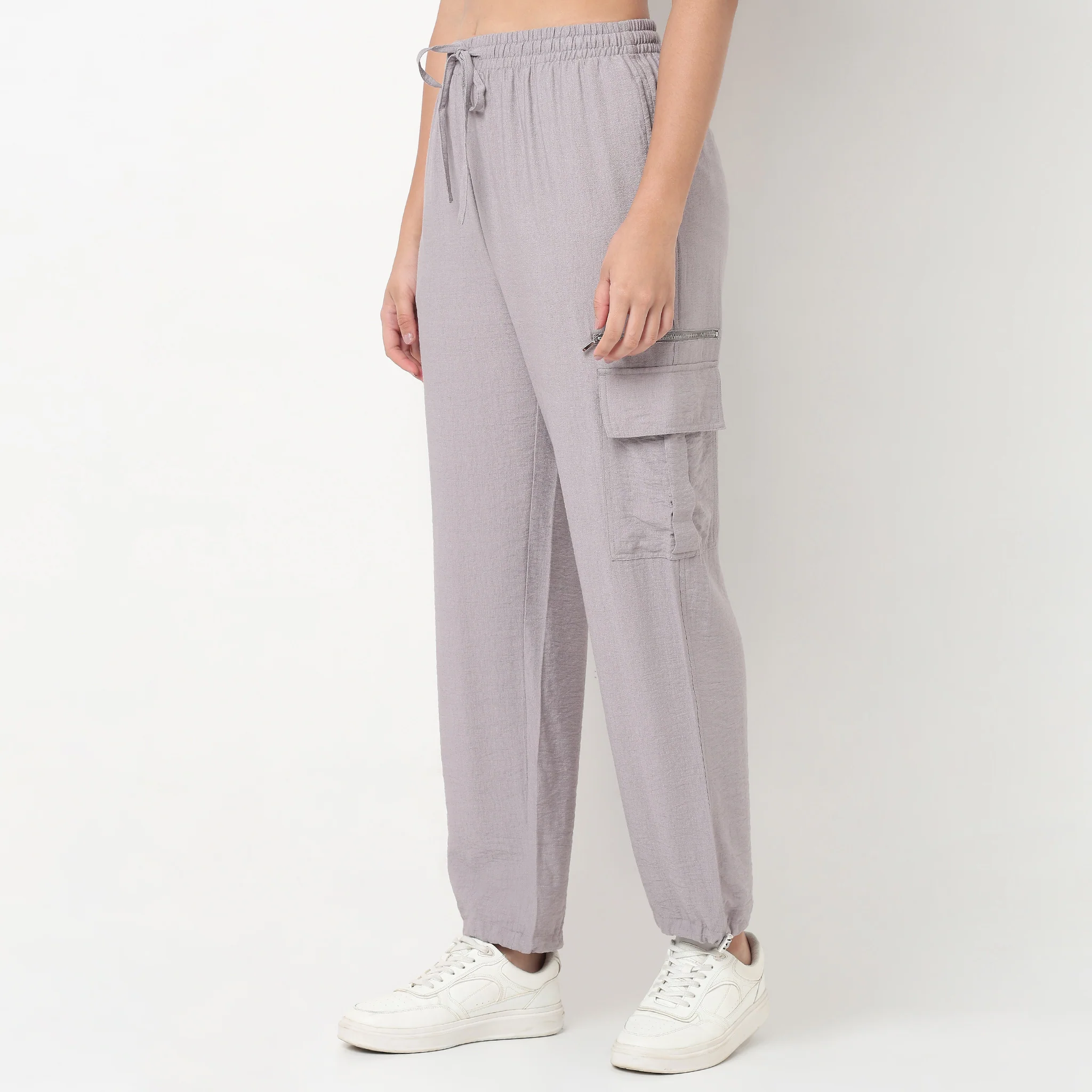 Relaxed Fit High Rise Pant With Elasticated Drawcord - Image 10