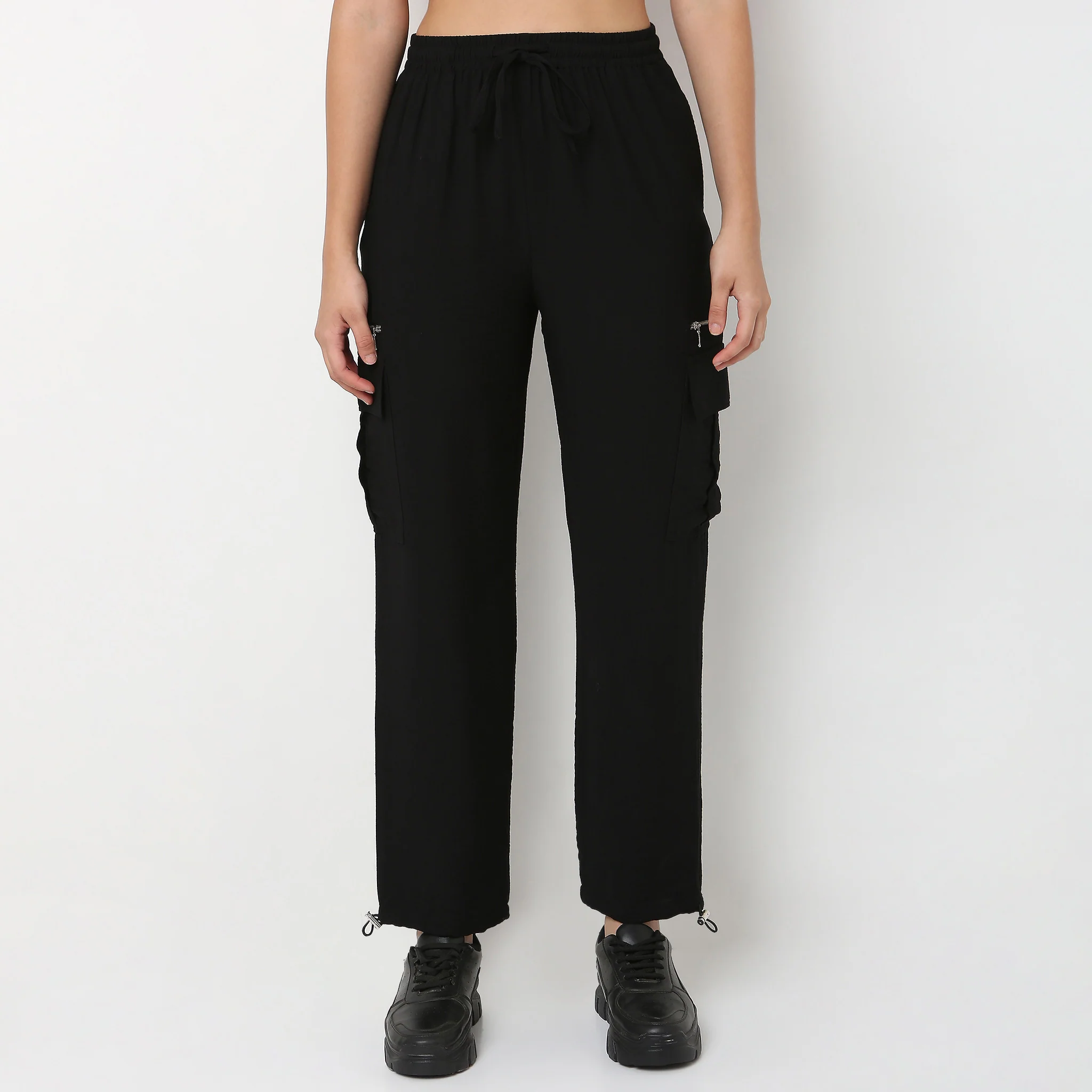 Relaxed Fit High Rise Pant With Elasticated Drawcord - Image 2