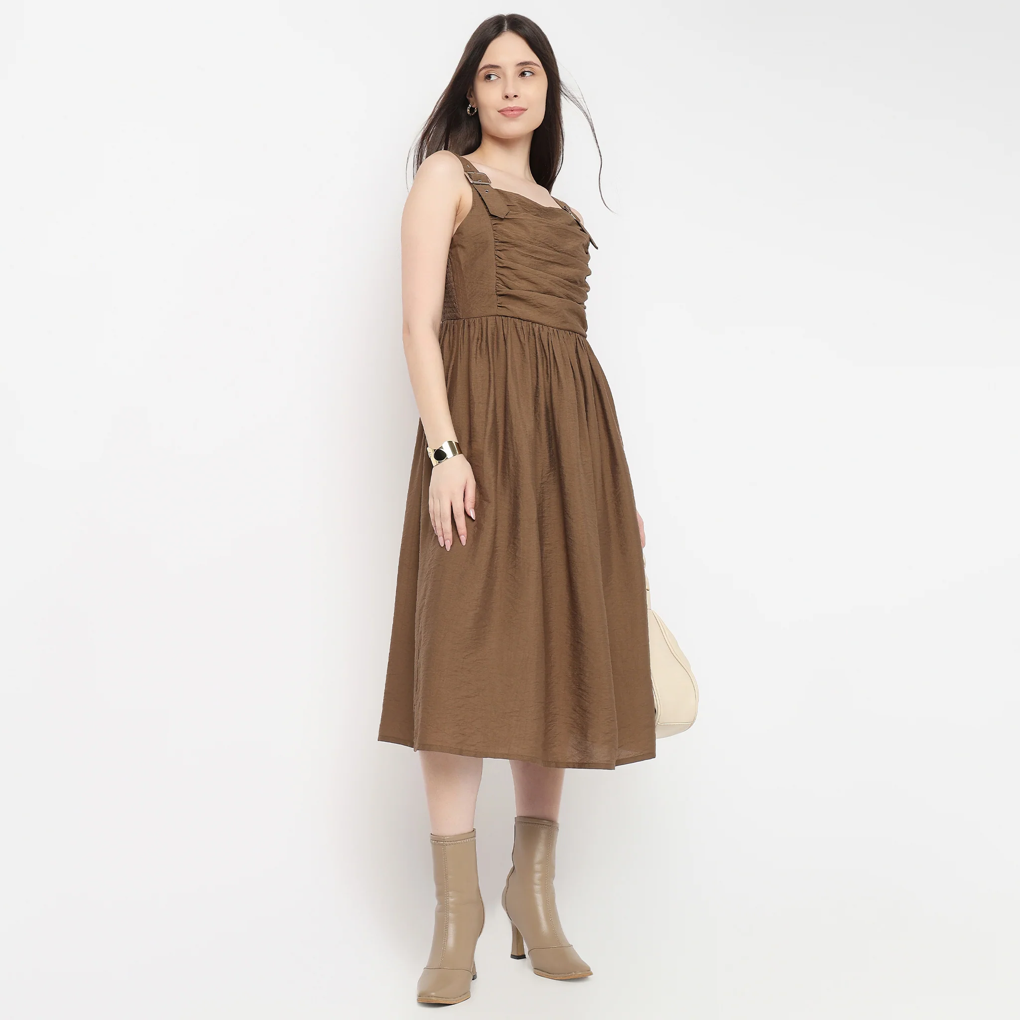 Betty Layered Maxi Dress With Ruching Detail