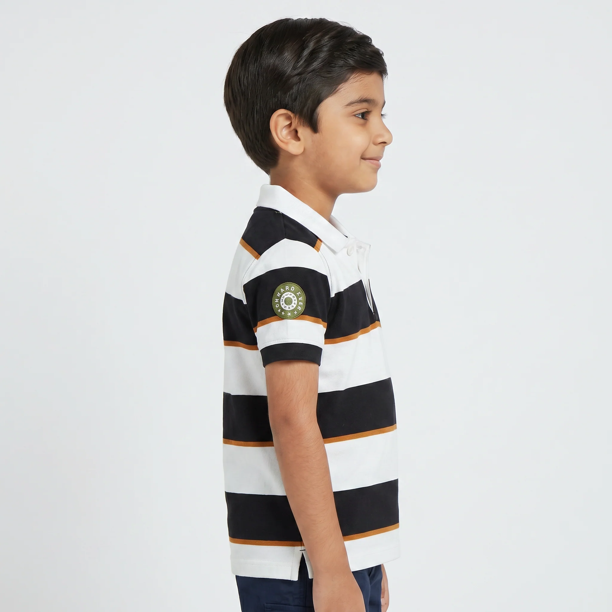 Boys Striped Polo T-Shirt - Image 2