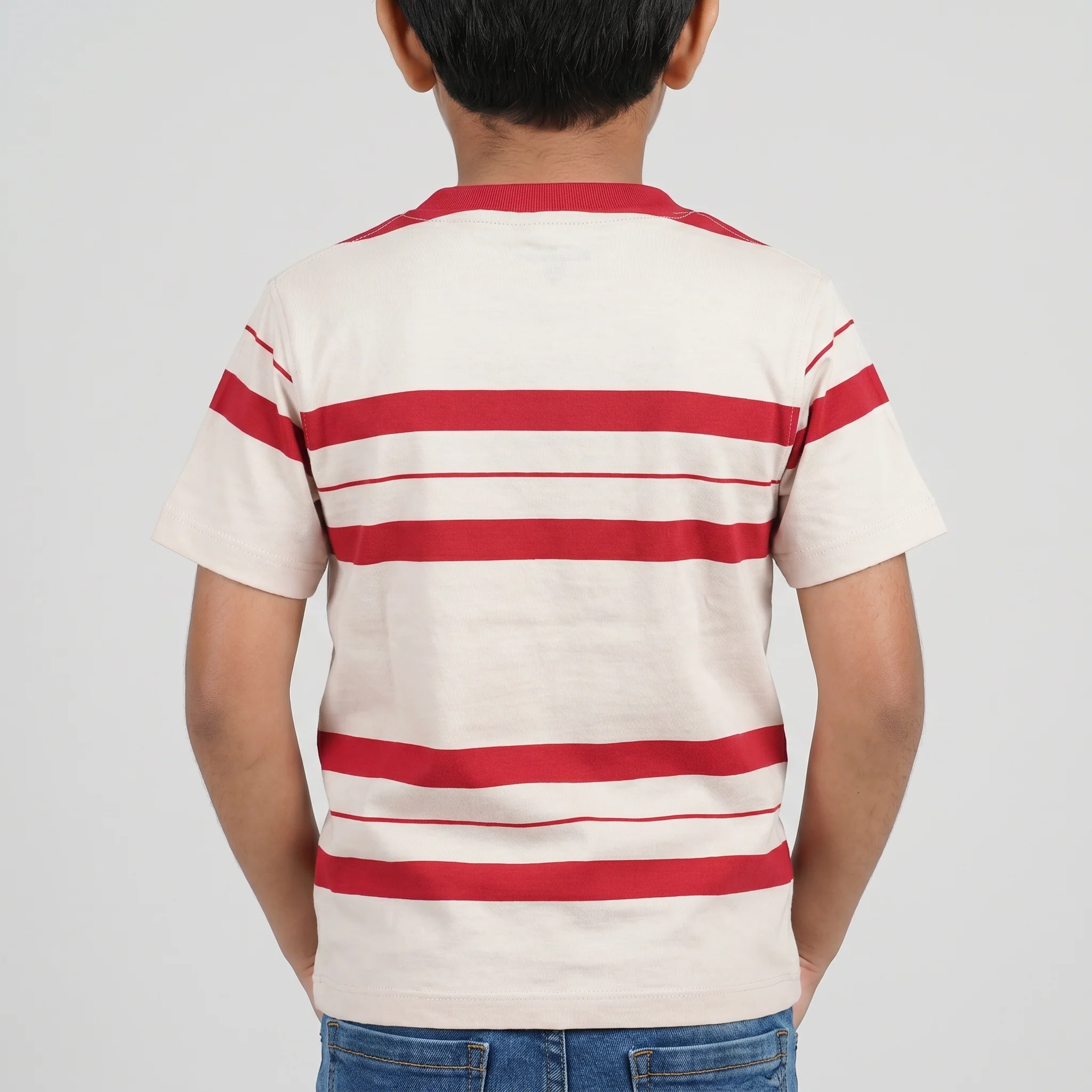 Boys Cotton Striped T-Shirt - Image 3