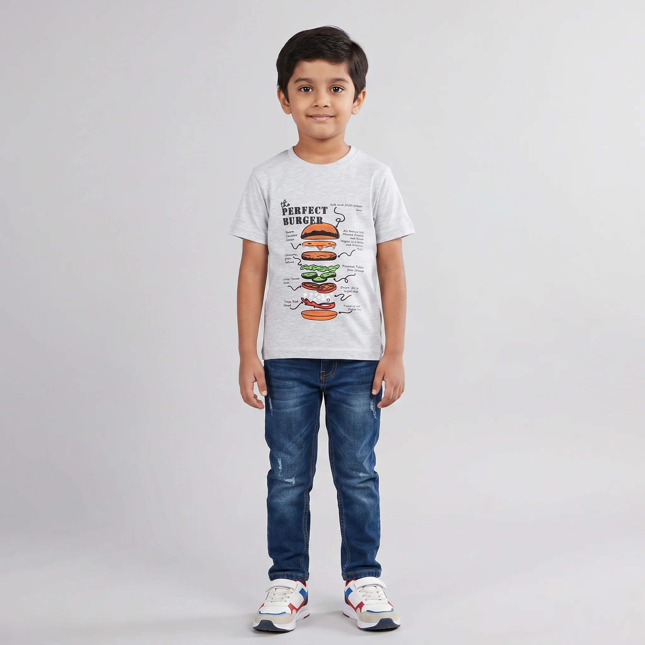 Boys Crew Neck Graphitee