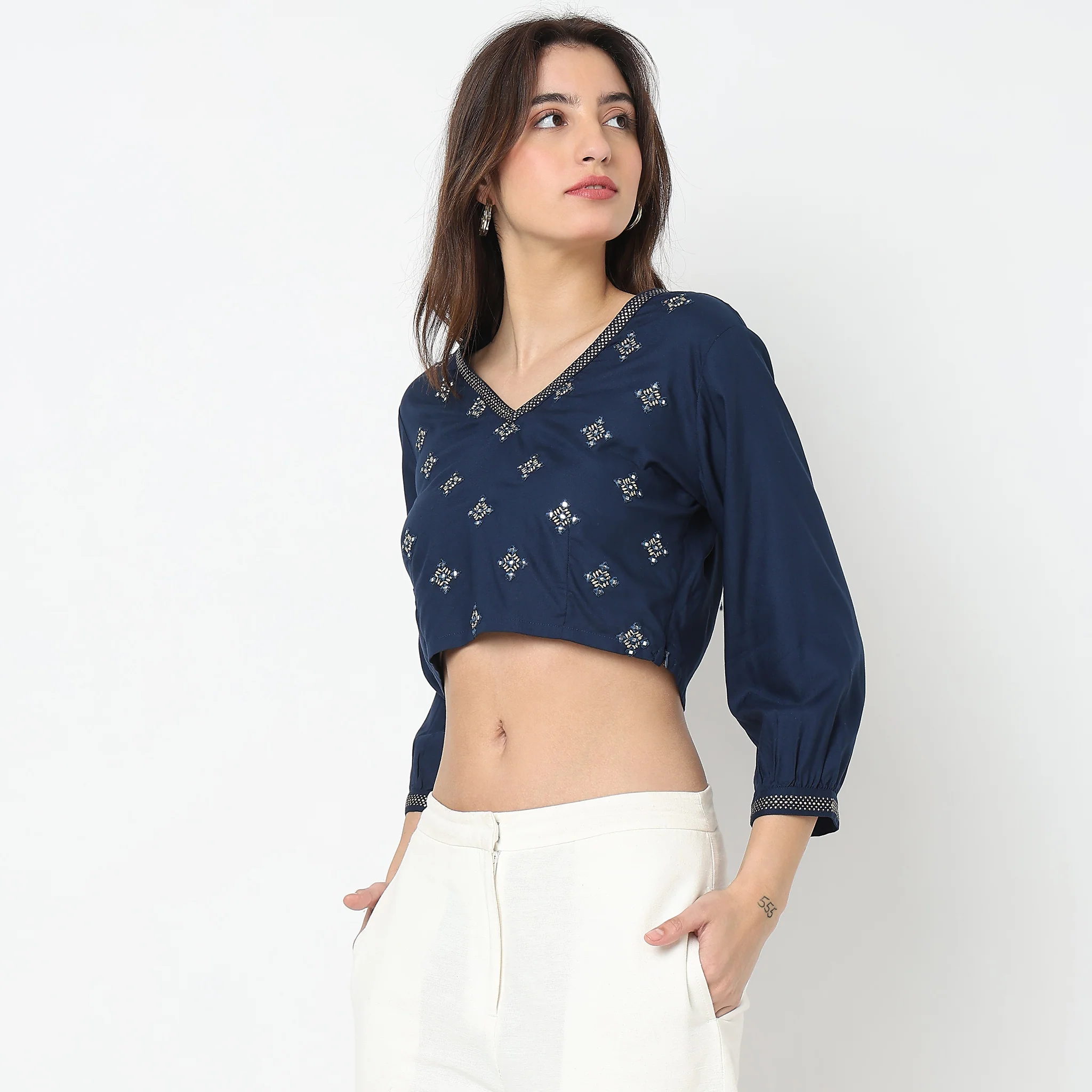 Boxy Fit Embroidered Top - Image 5