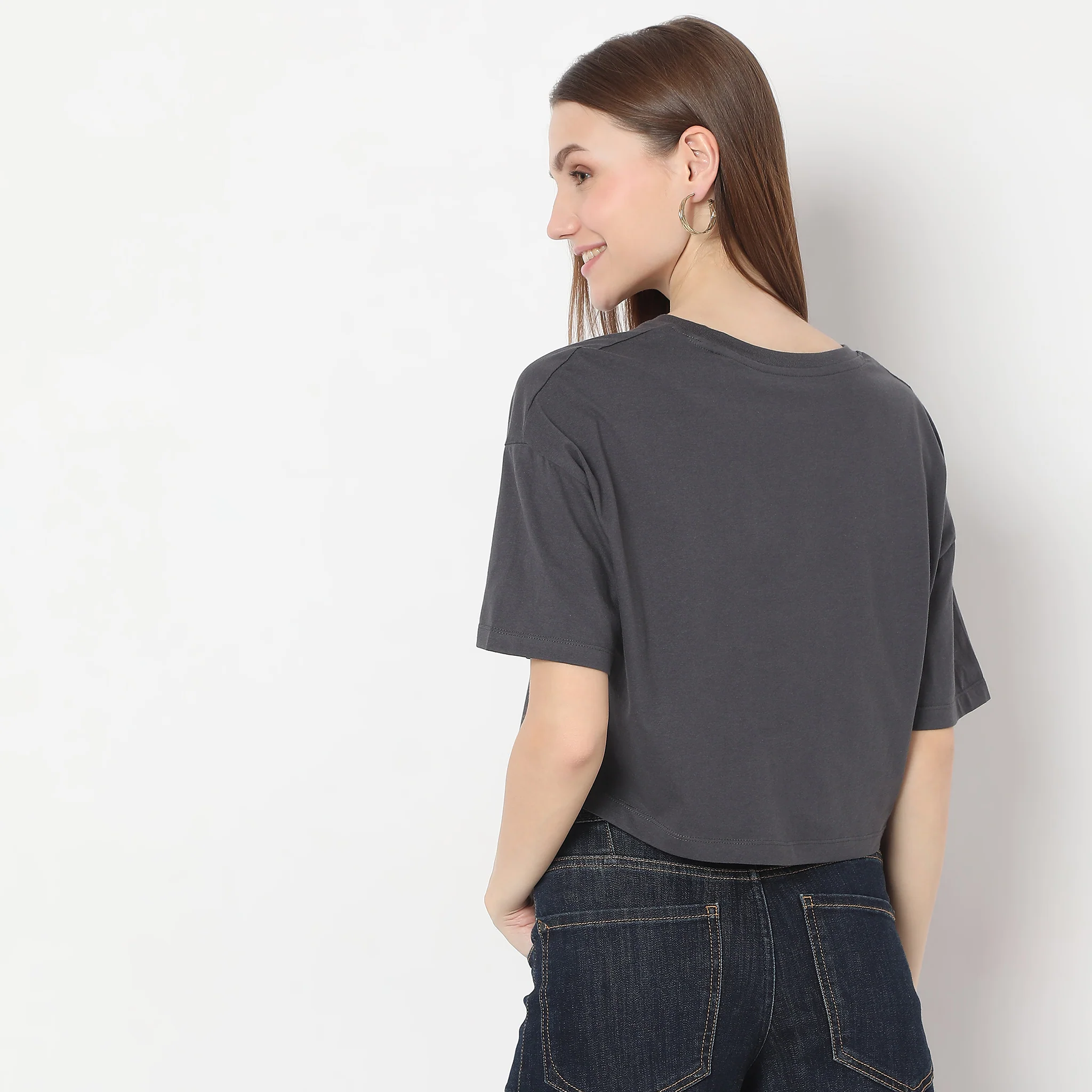 Boxy Fit Graphic Freedom Crop T-Shirt - Image 3