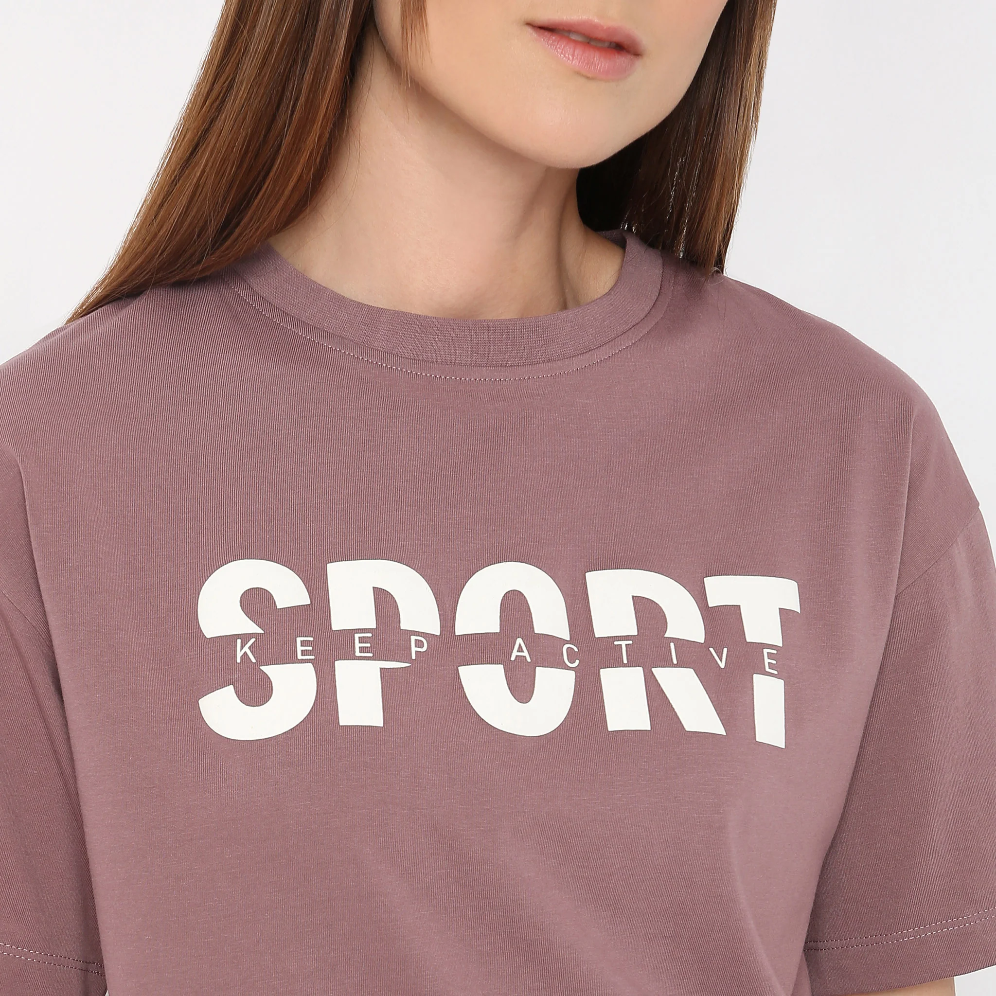 Boxy Fit Round Neck Performance Graphic Crop T-Shirt - Image 4