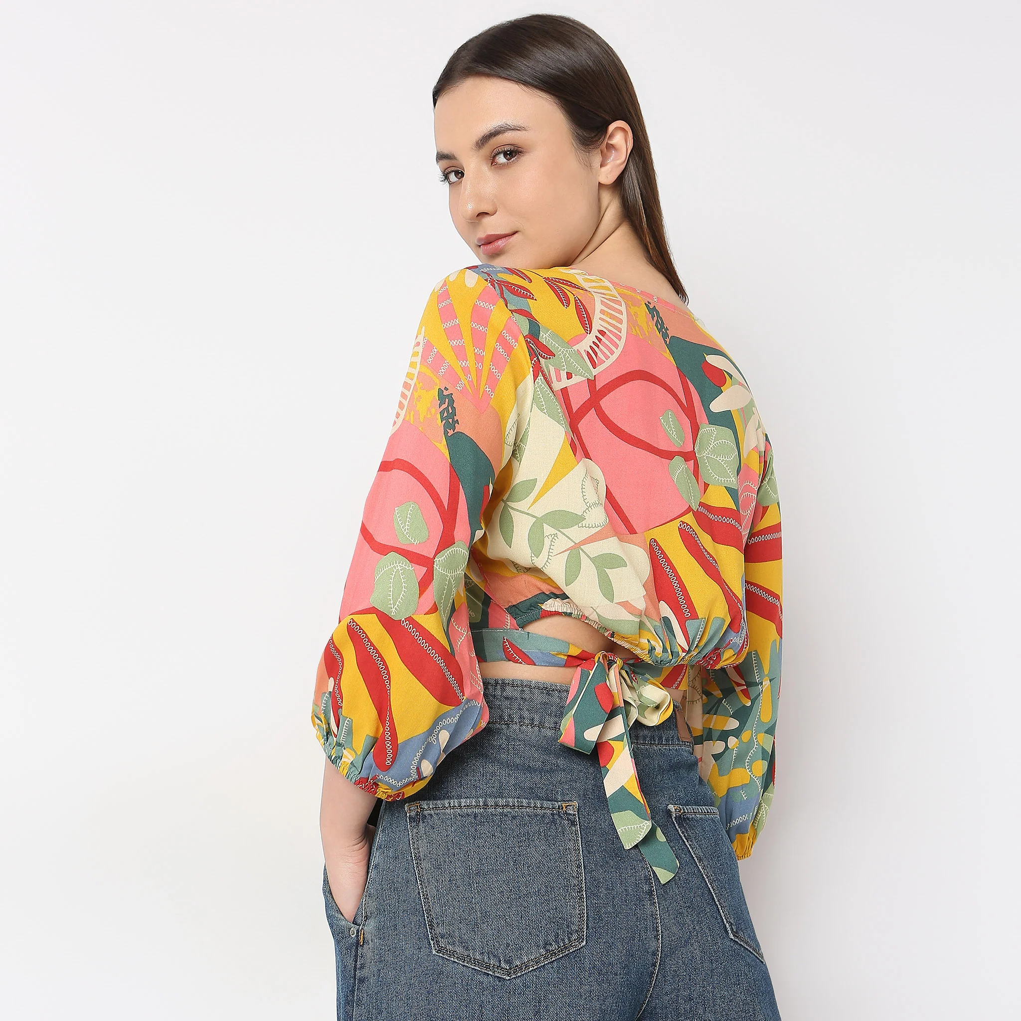 Boxy Fit Printed Crop Top - Image 3
