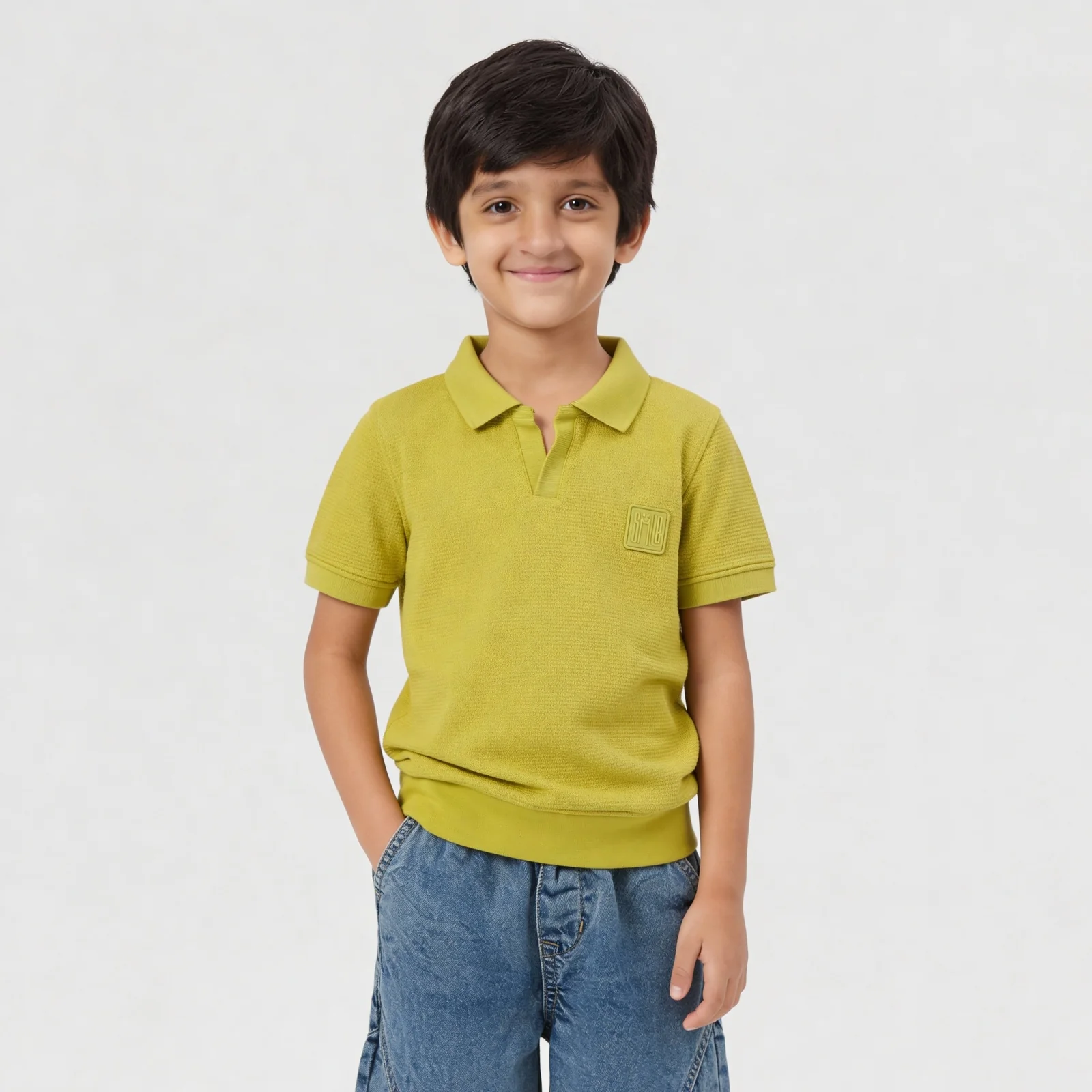 Boys Anytime Adventure Pin Striped Polo T-Shirt - Image 2