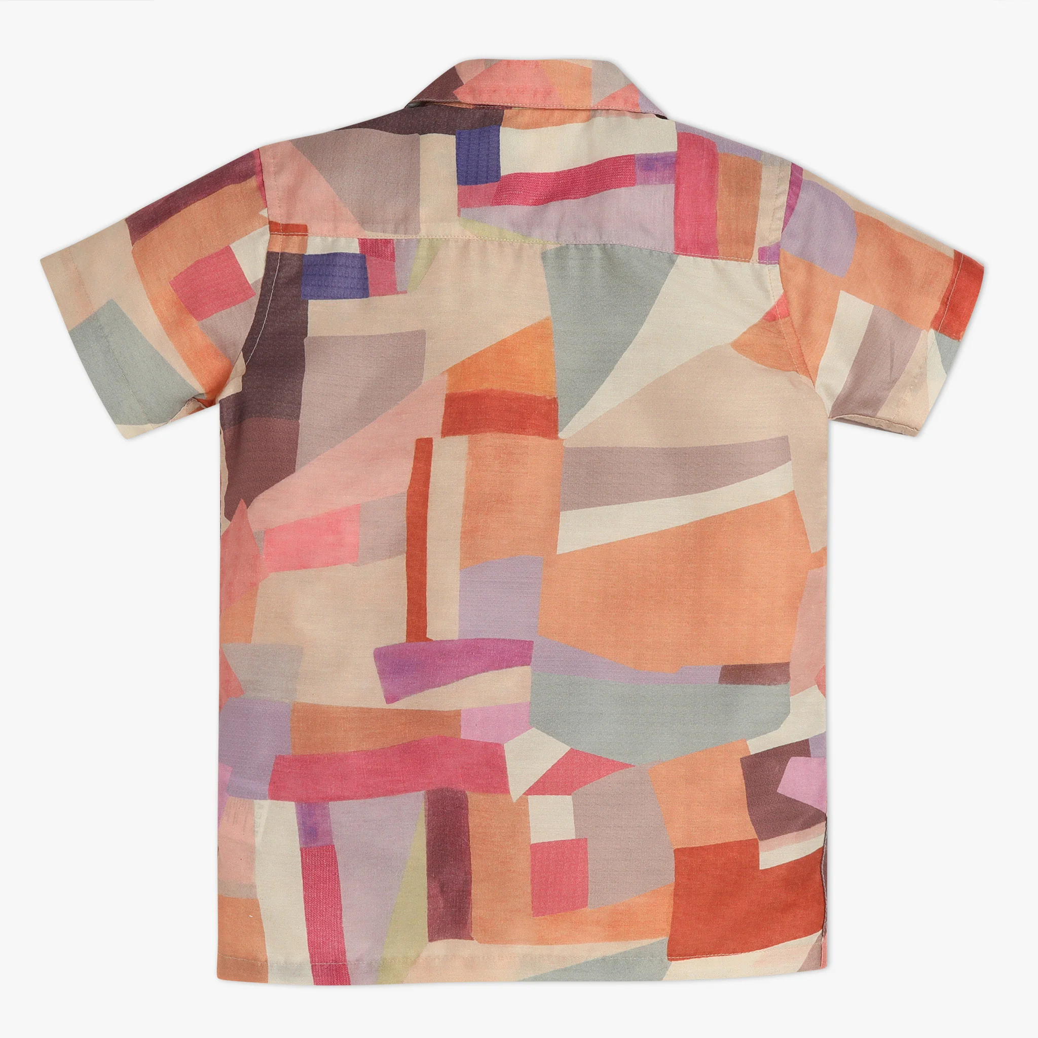 Boys Half Sleeve Camp Collar Printed Shirt - Image 2