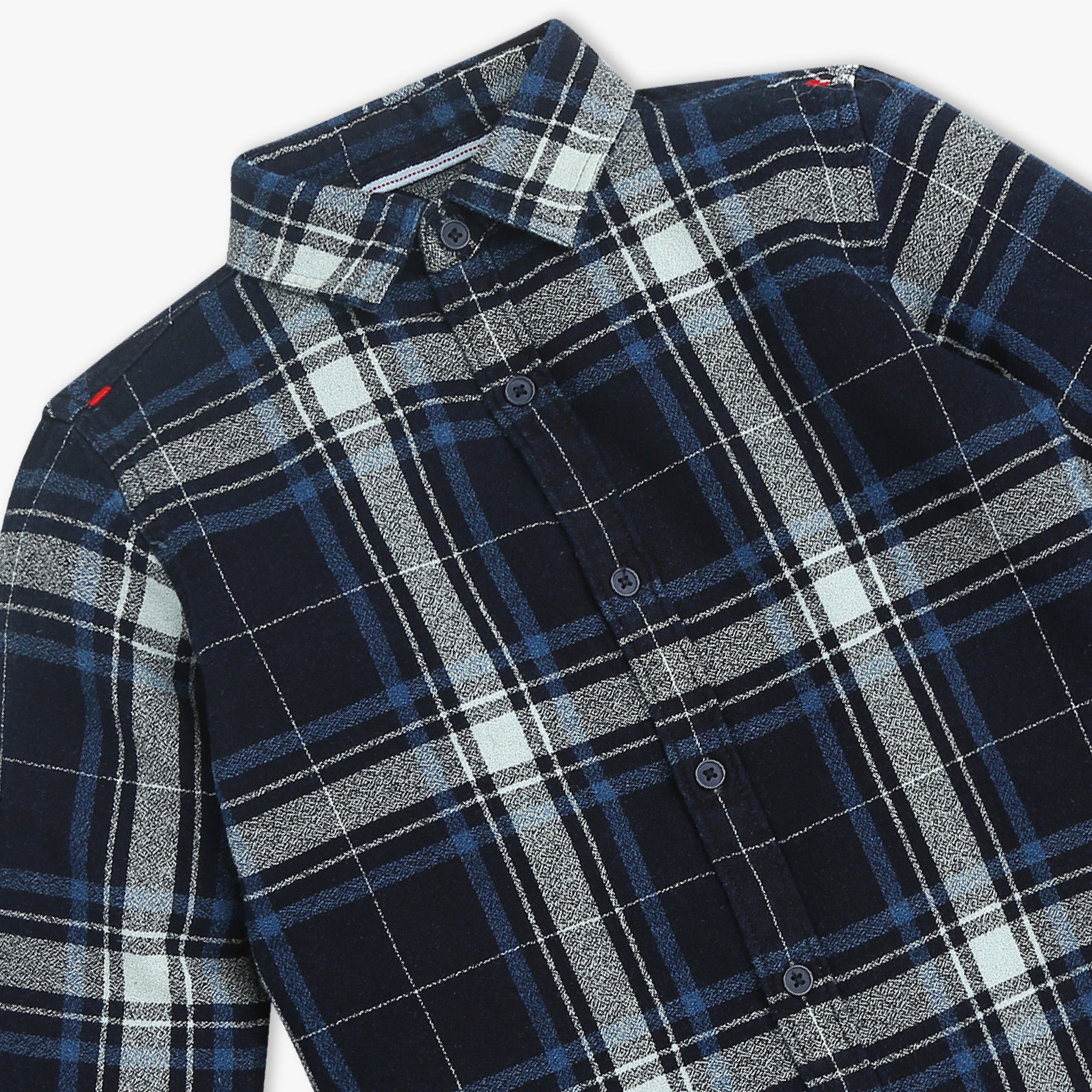 Boys Full Sleeve Shirt Collar Checkered Shirt - Image 3