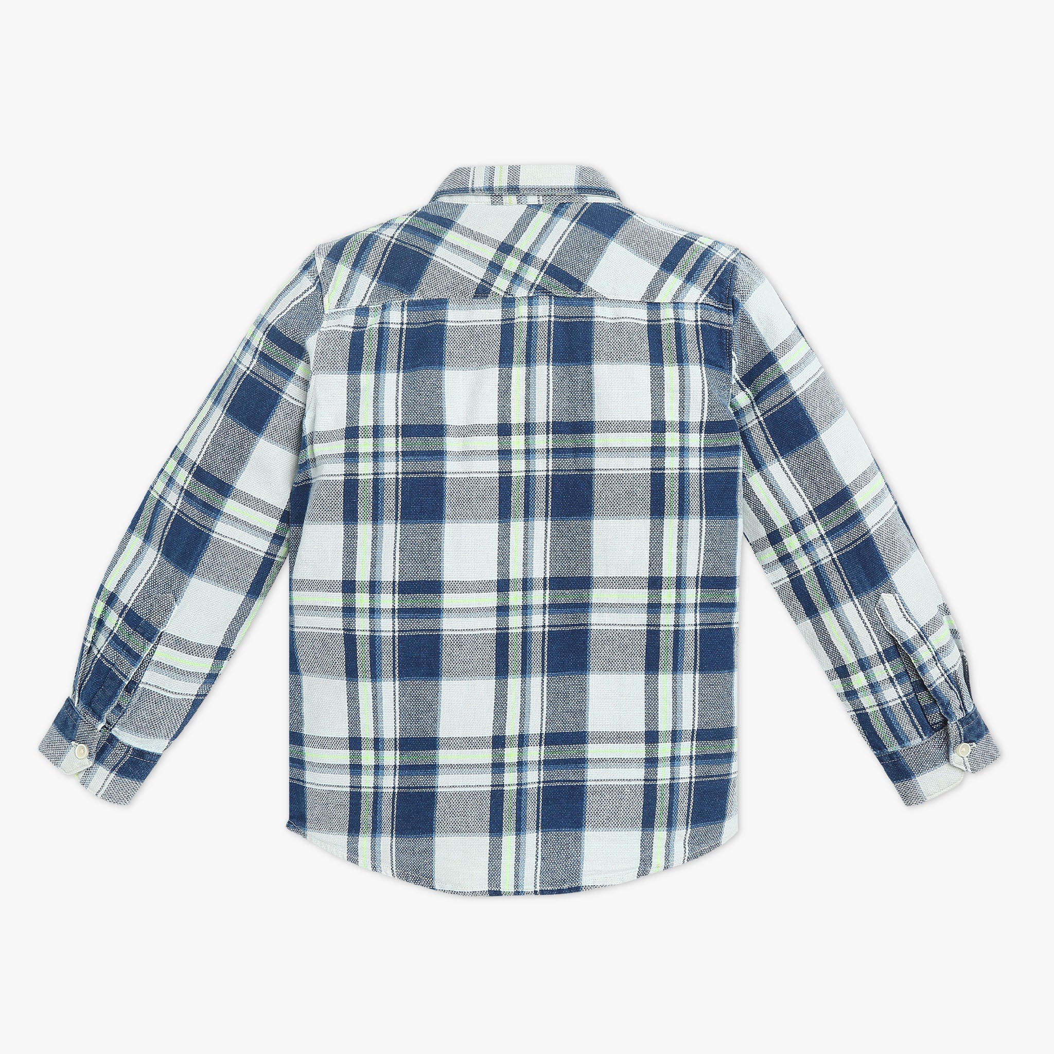 Boys Full Sleeve Shirt Collar Checkered Shirt - Image 2