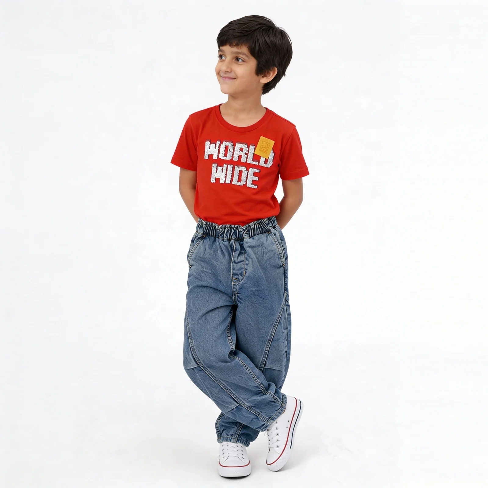 Boys Comfortabel Loose Fit Cargo Jorts With Heavily Washed - Image 6