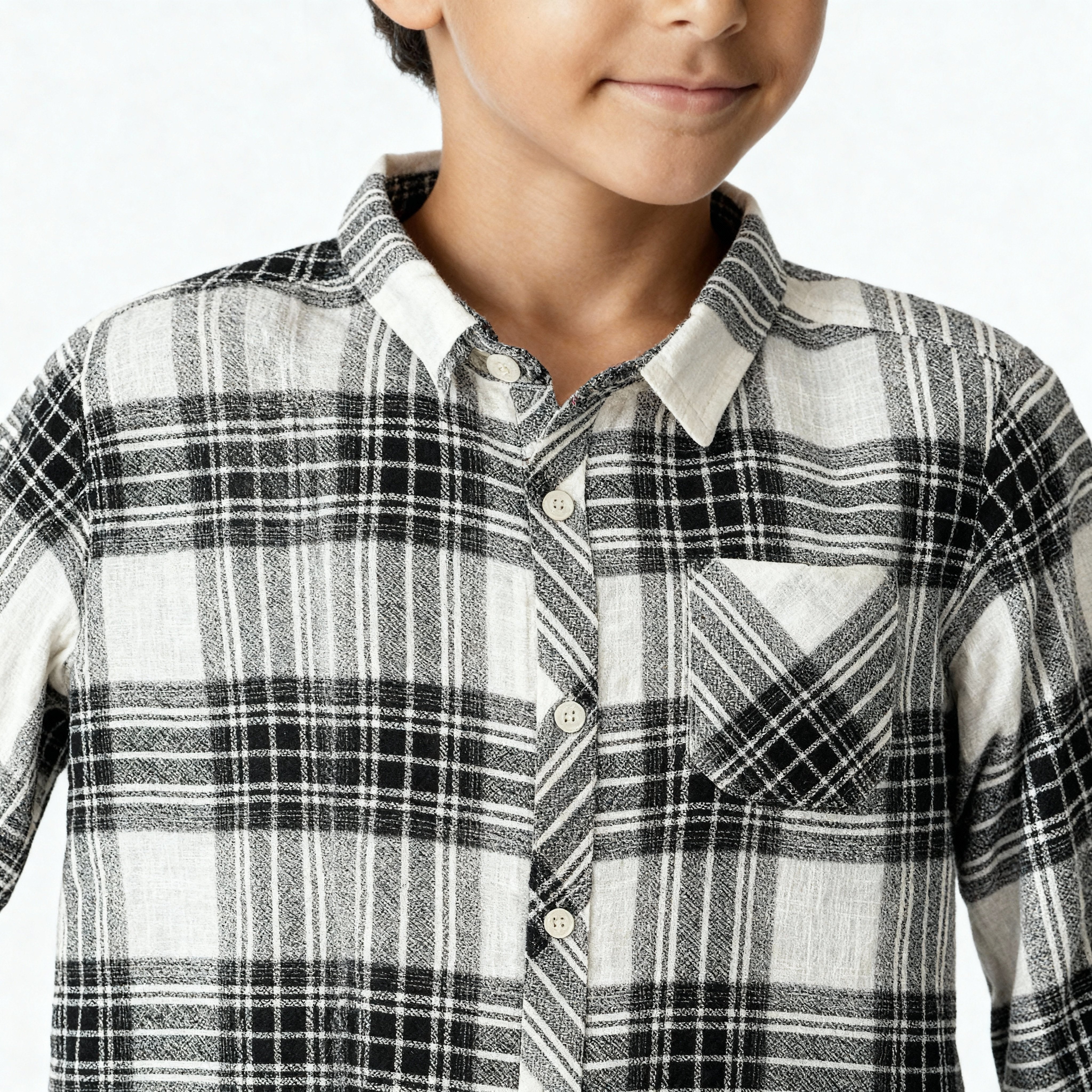 Boys Cotton Checkered Shirt - Image 4