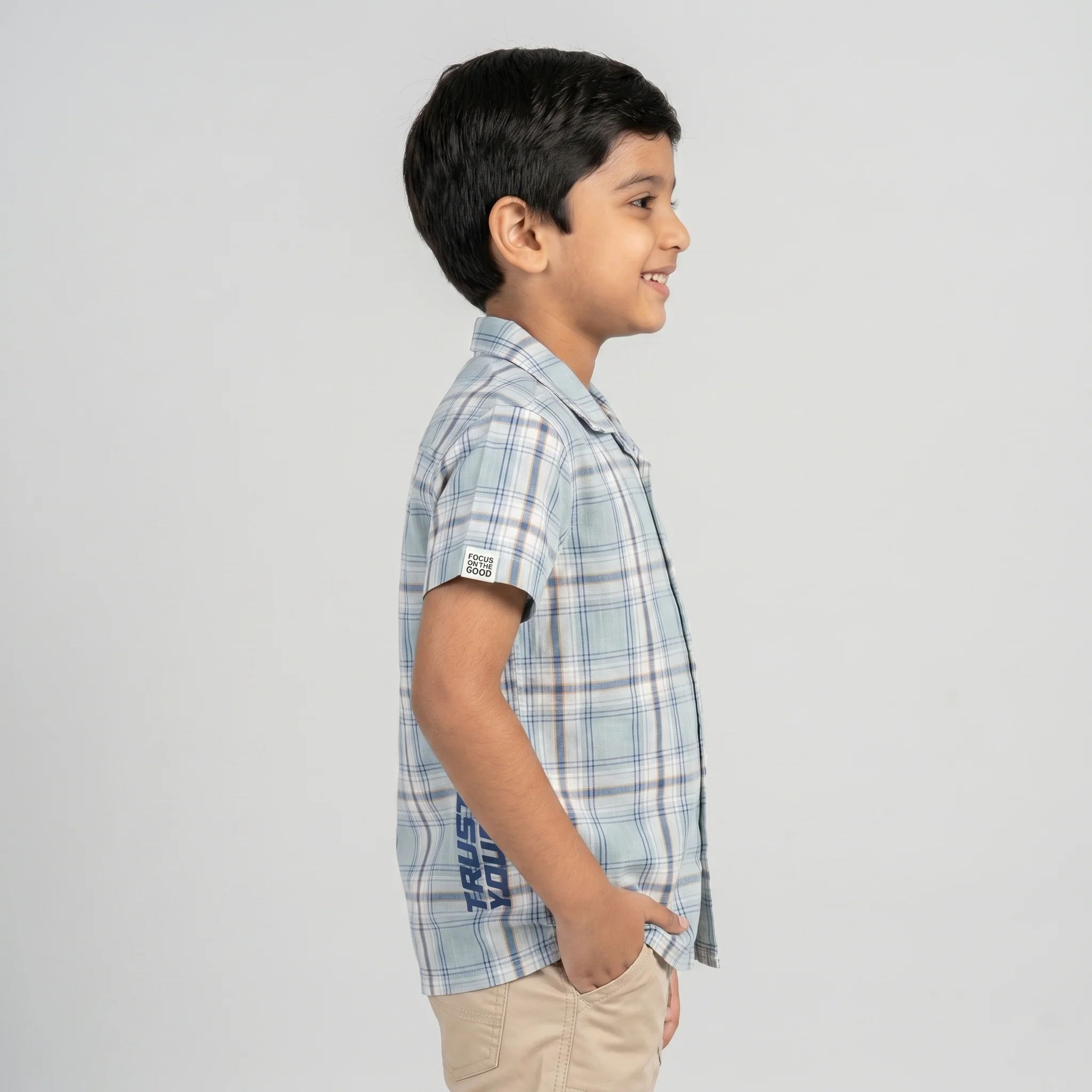 Boys Cotton Checkered Shirt - Image 2