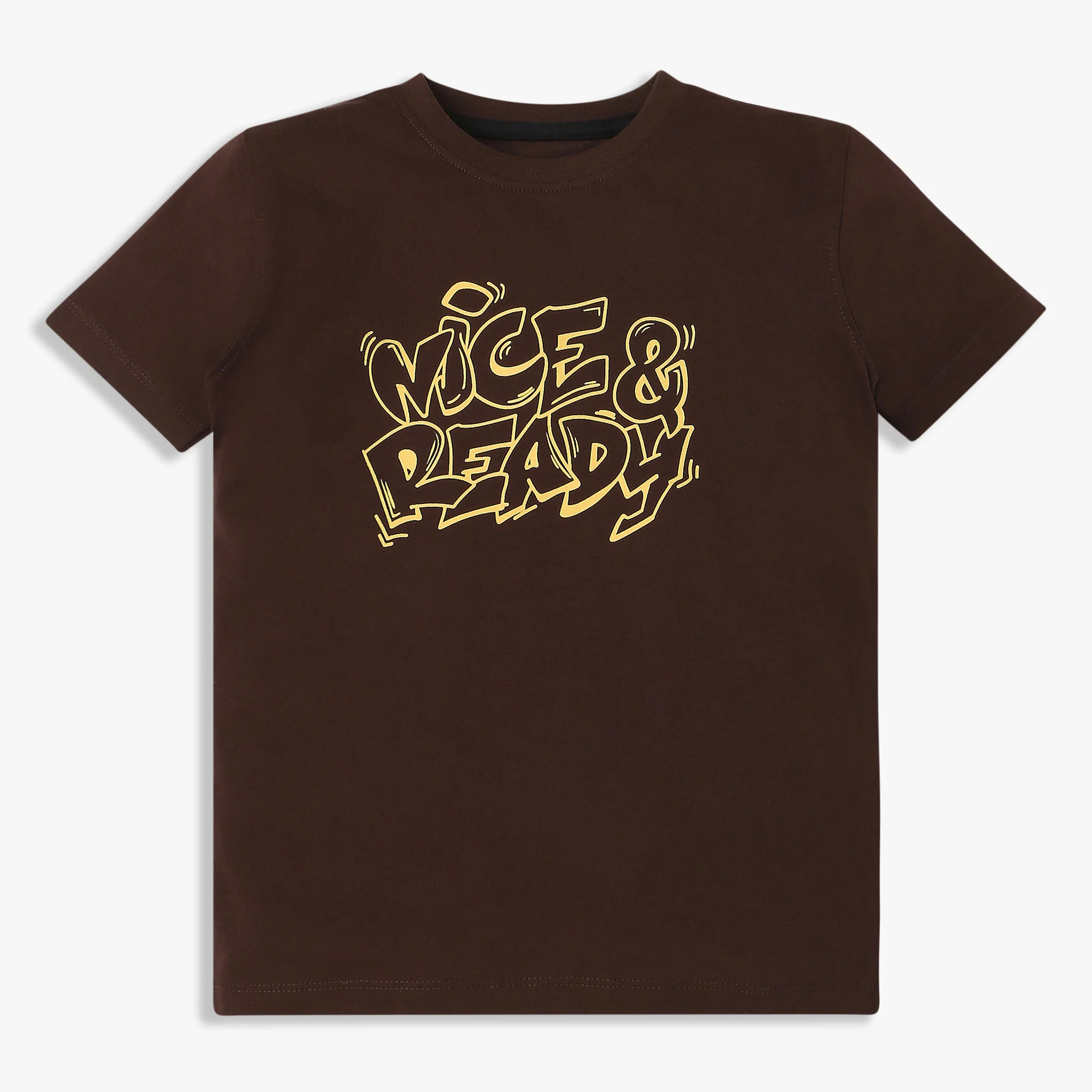 Boys Cotton Crew Neck Graphitee
