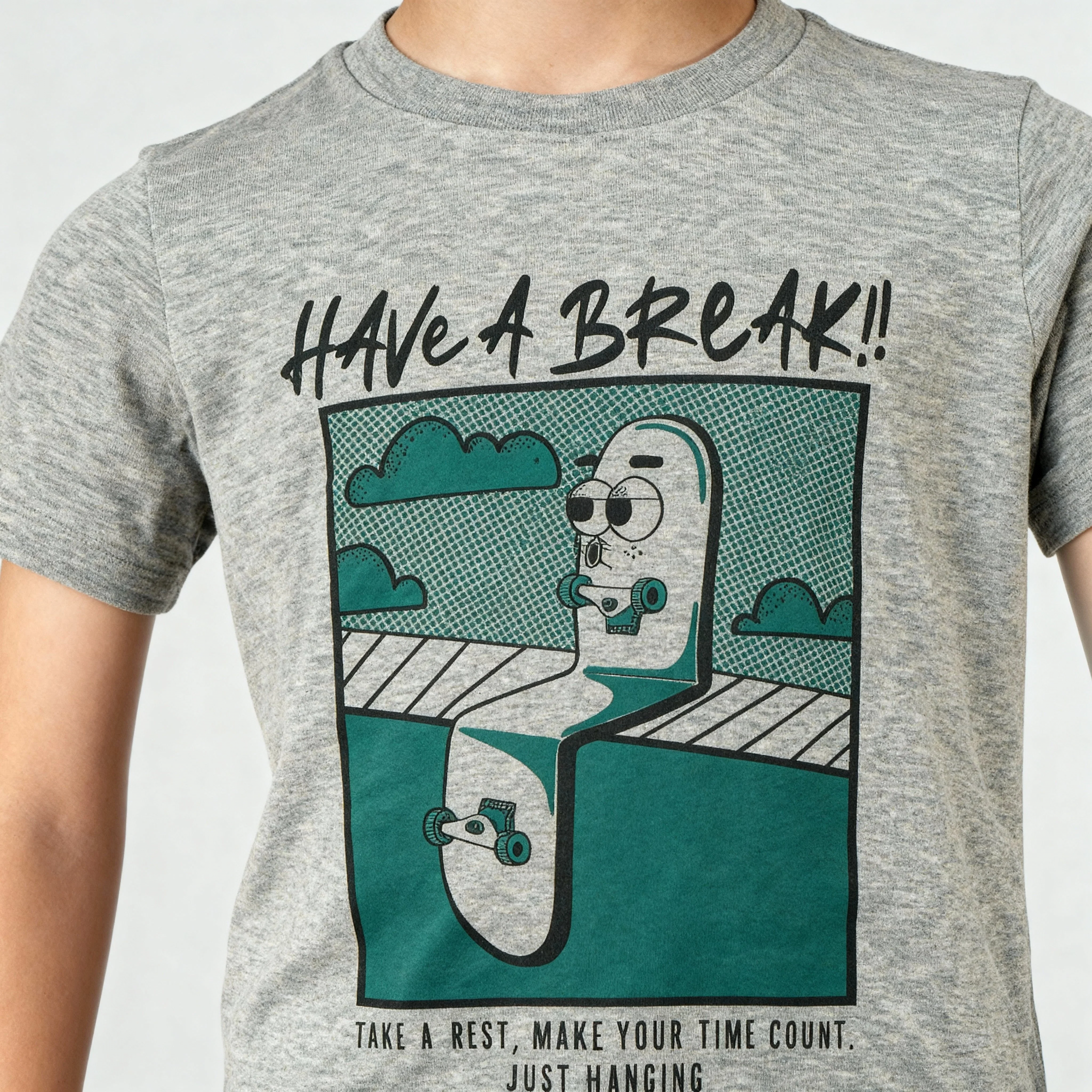Boys Cotton Crew Neck Graphitee - Image 3