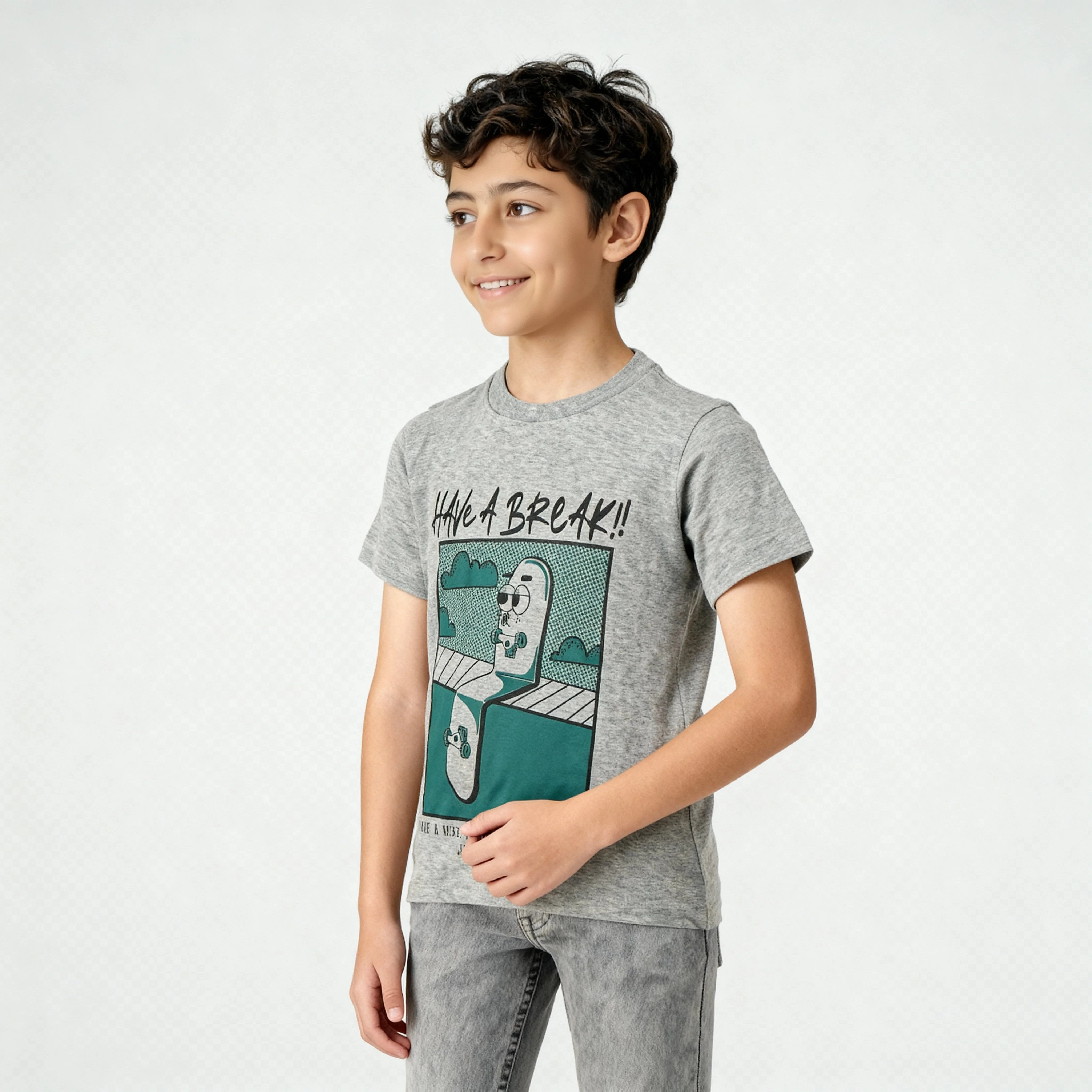 Boys Cotton Crew Neck Graphitee - Image 4