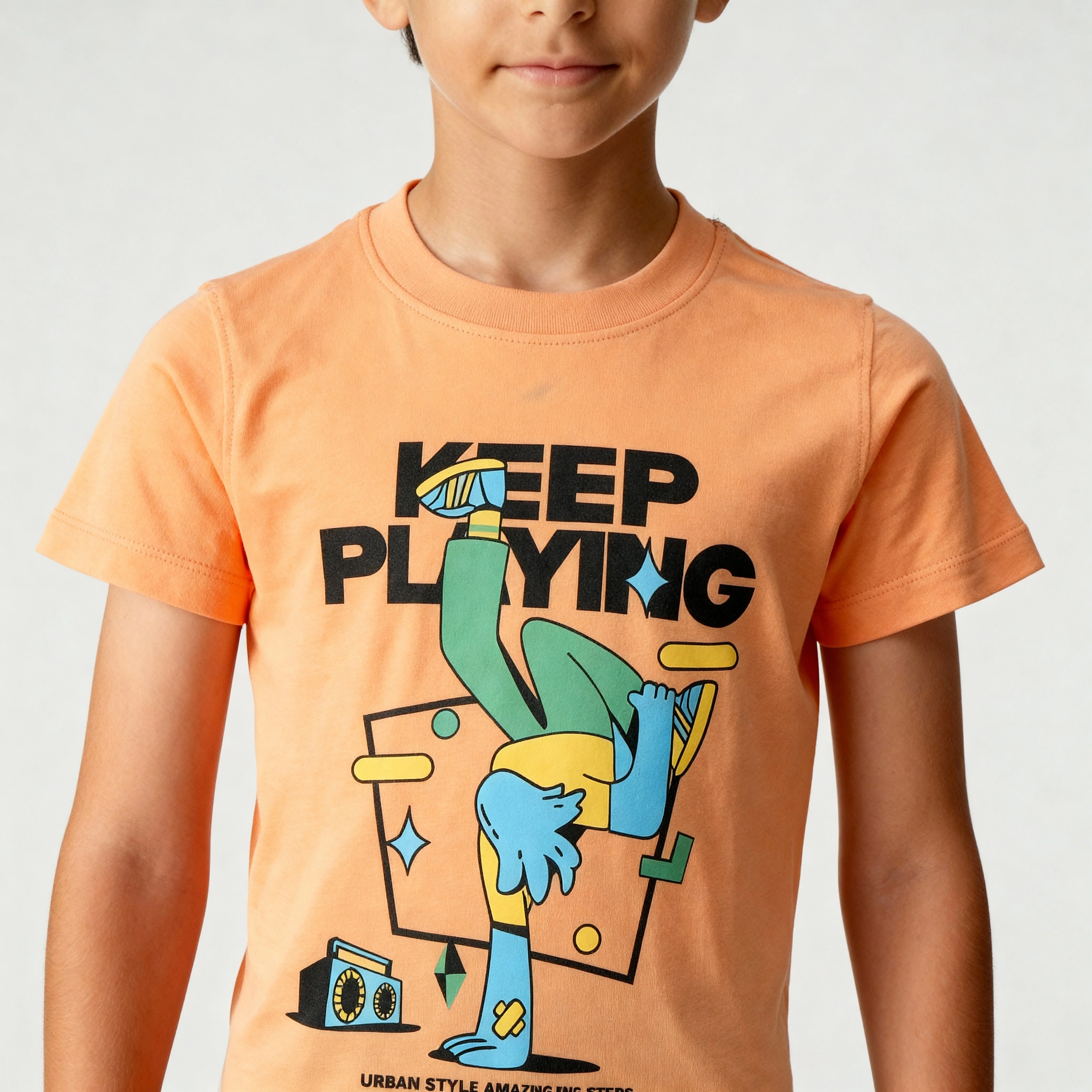 Boys Cotton Crew Neck Graphitee - Image 4