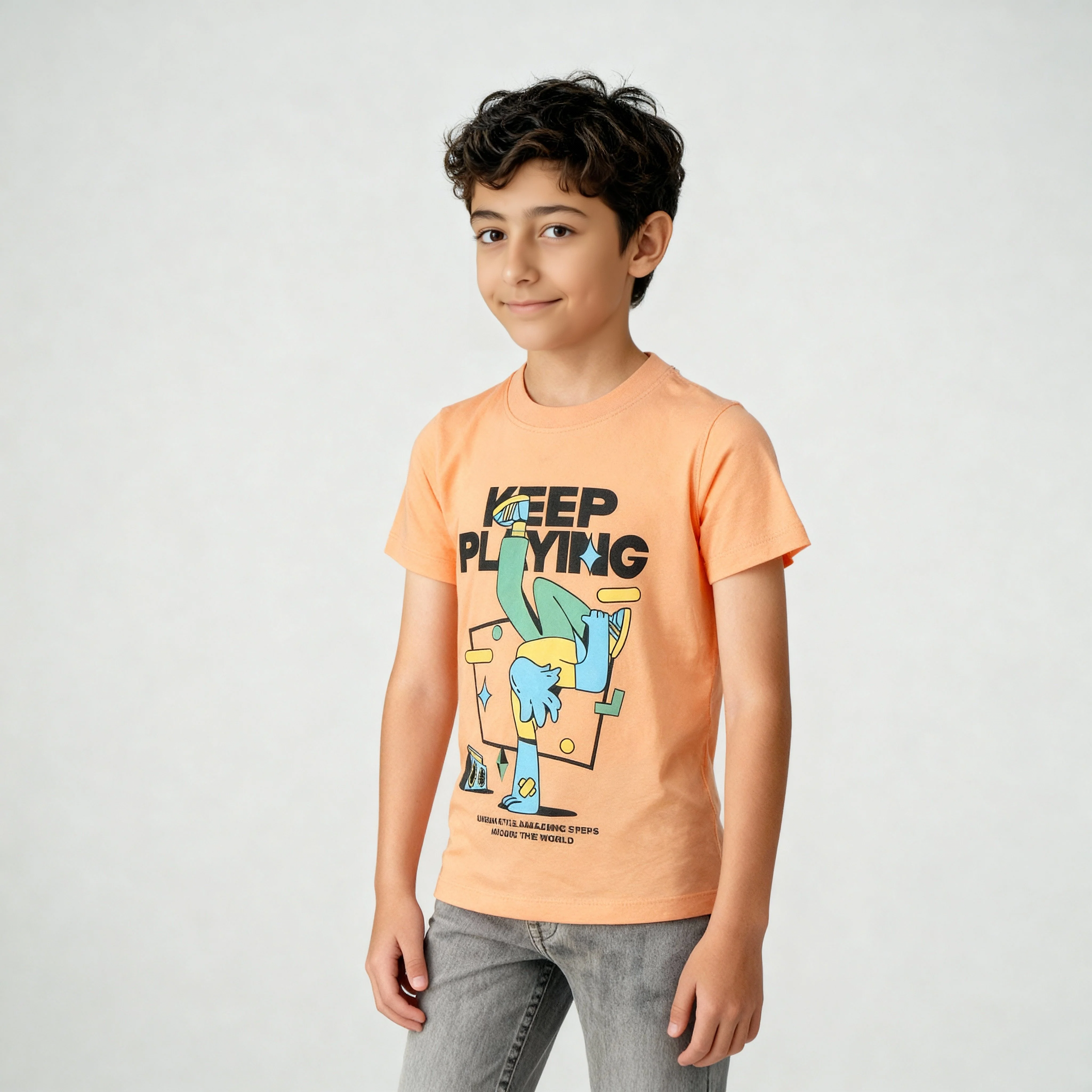 Boys Cotton Crew Neck Graphitee - Image 5