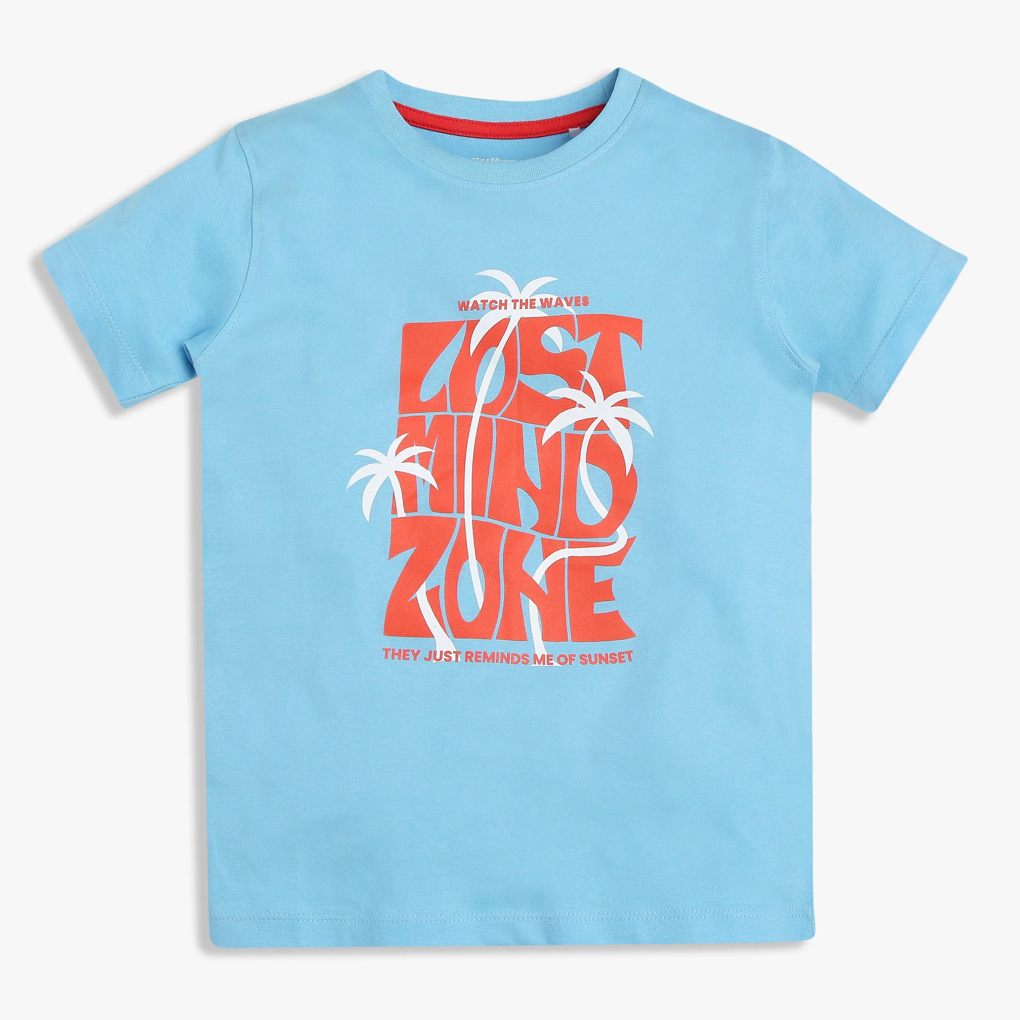 Boys Cotton Crew Neck Graphitee