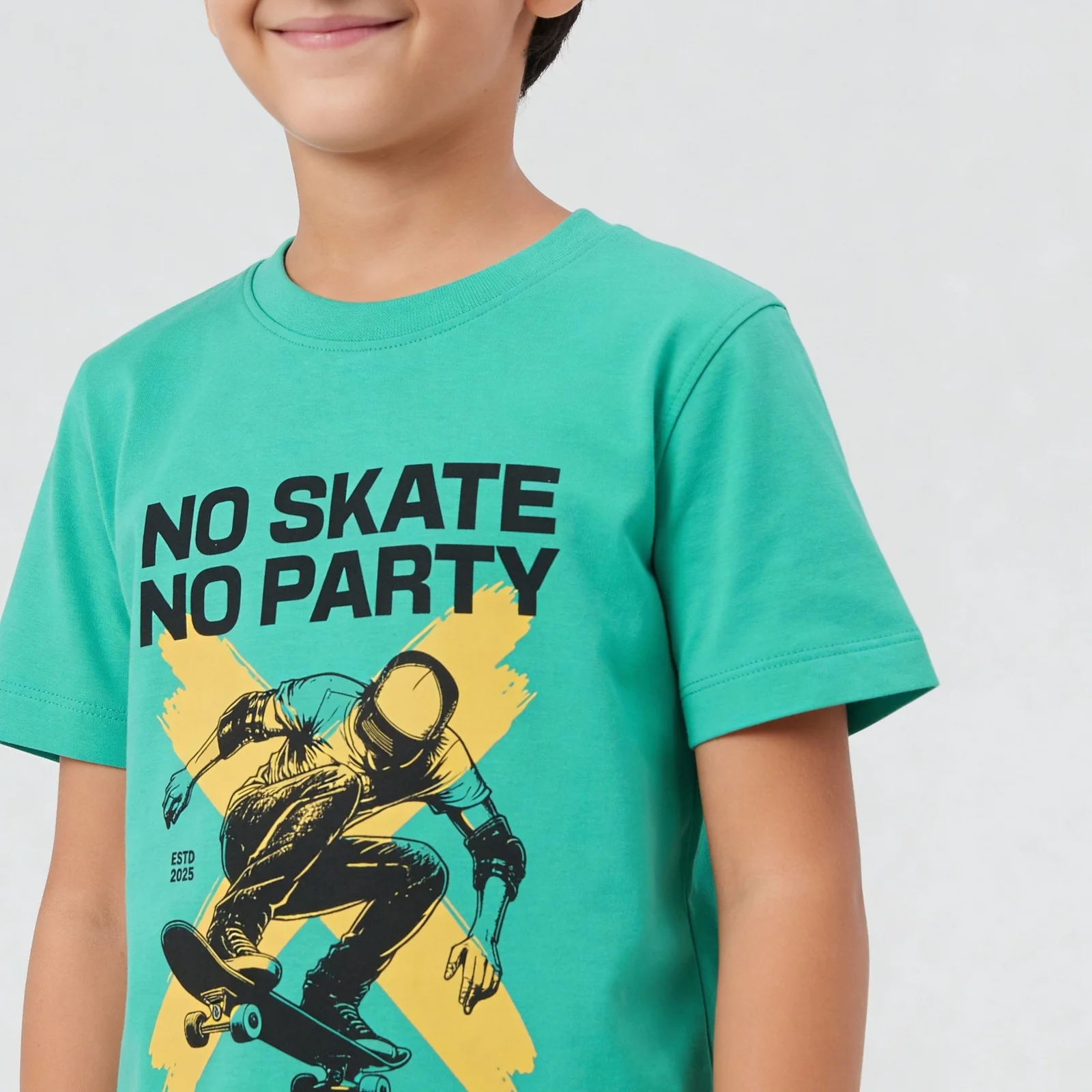 Boys Cotton Crew Neck Graphitee - Image 4