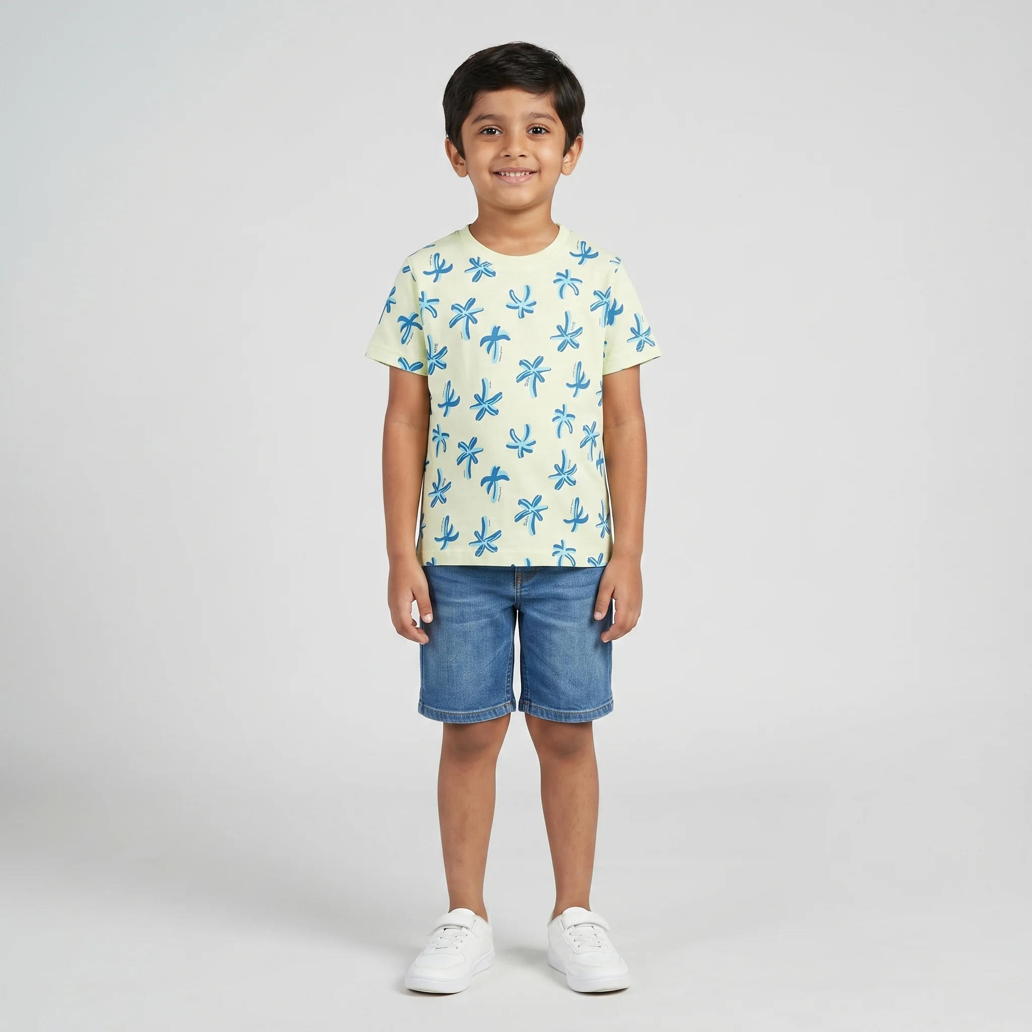 Boys Cotton Crew Neck Graphitee