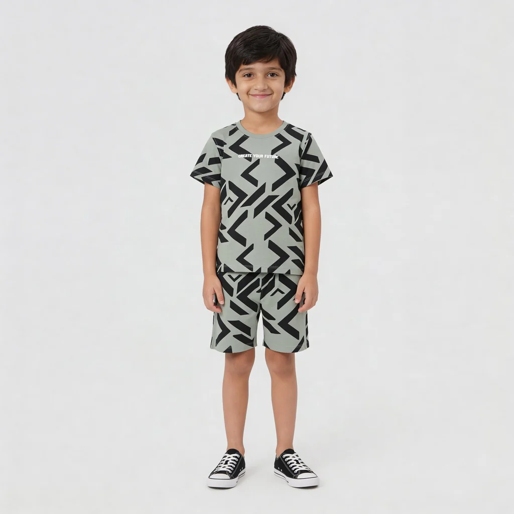 Boys Cotton Future Squad Printed Shorts