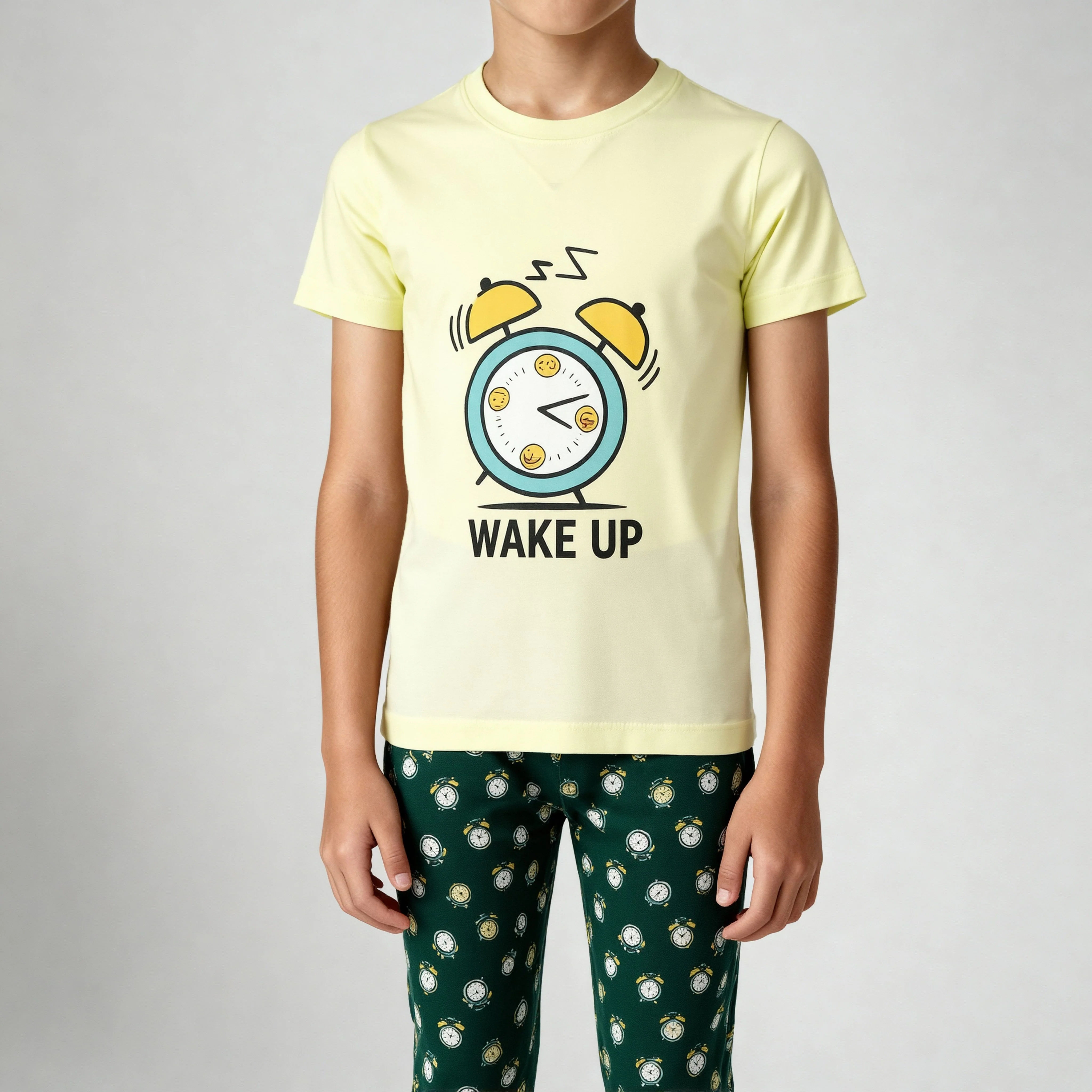 Boys Cotton Graphic T-Shirt with Track Pant Sleepwear Set - Image 4