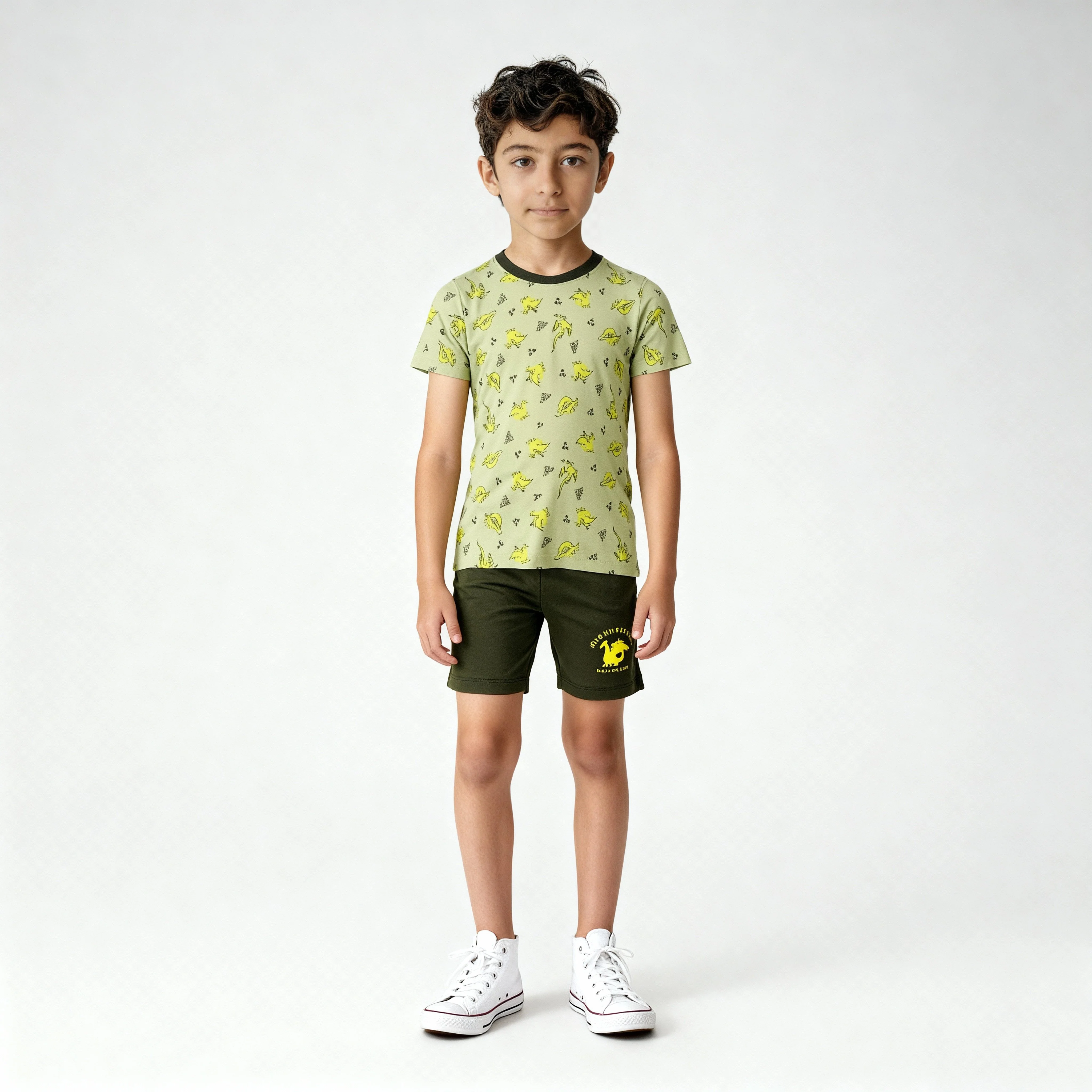 Boys Cotton Graphic T-Shirt with Track Pant Sleepwear Set - Image 2