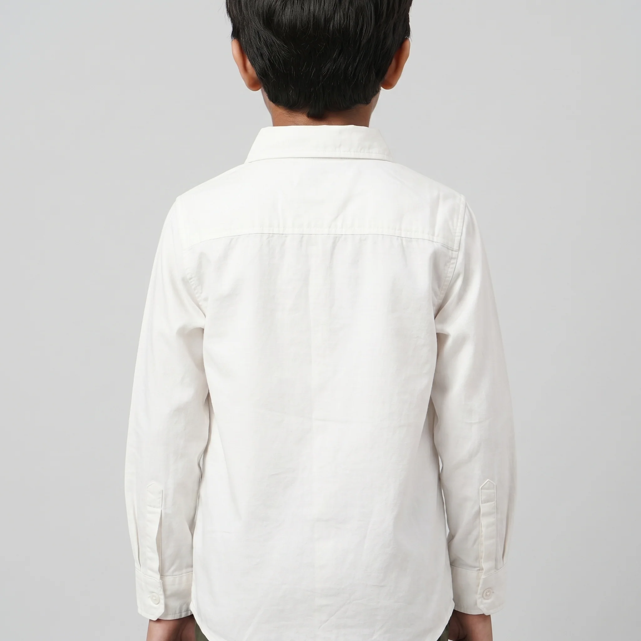 Boys Cotton Solid Cuban Shirt - Image 3