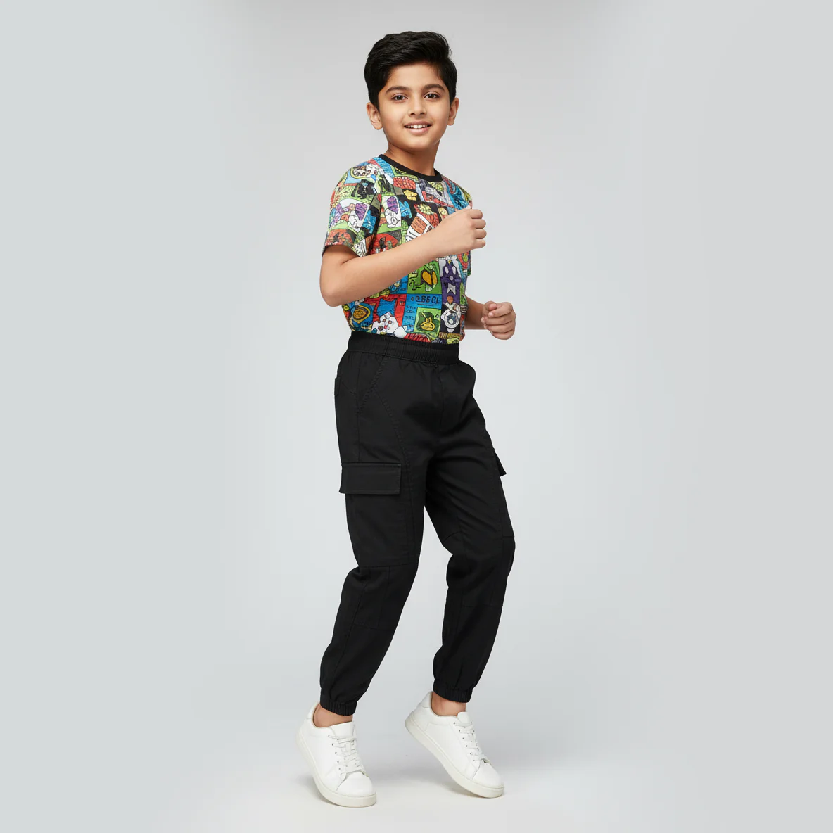 Boys Cotton Solid Joggers - Image 5